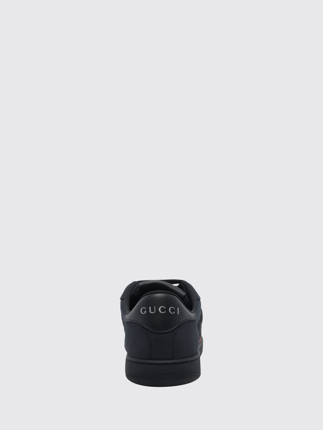 Gucci Men Gucci Screener Leather Sneakers With Striped Web Detail GUCCI