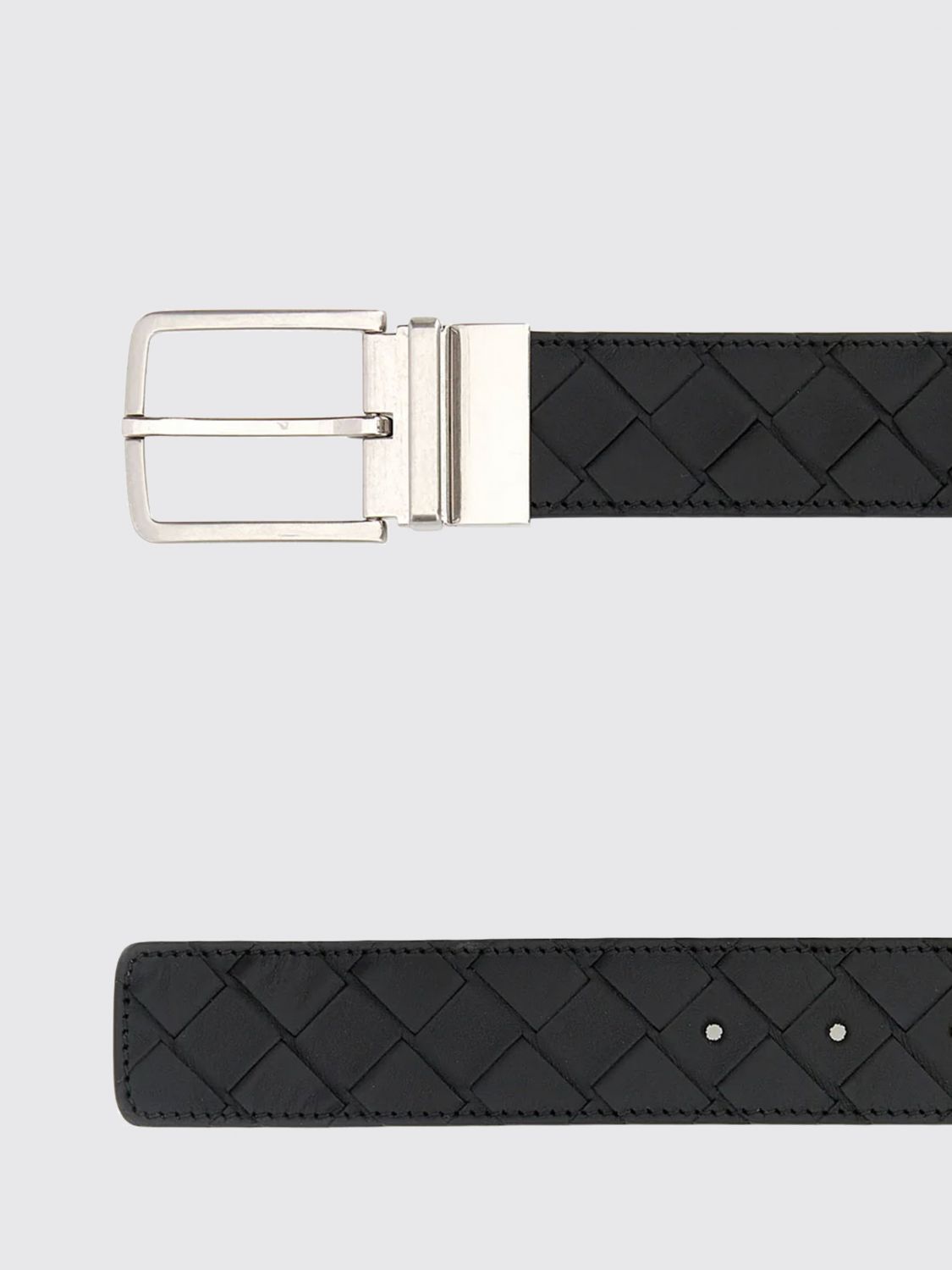 Bottega Veneta Men Intrecciato Woven Leather Belt Bottega Veneta With Pin Buckle BOTTEGA VENETA