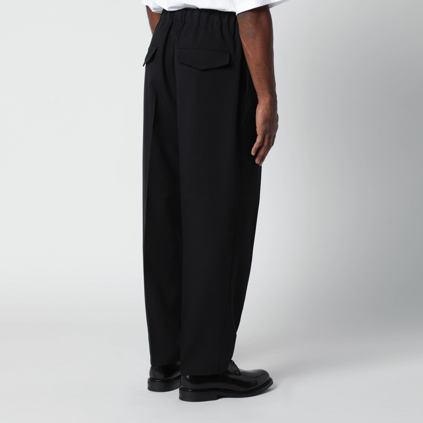 Jil Sander Black Technical Serge Trousers Men JIL SANDER