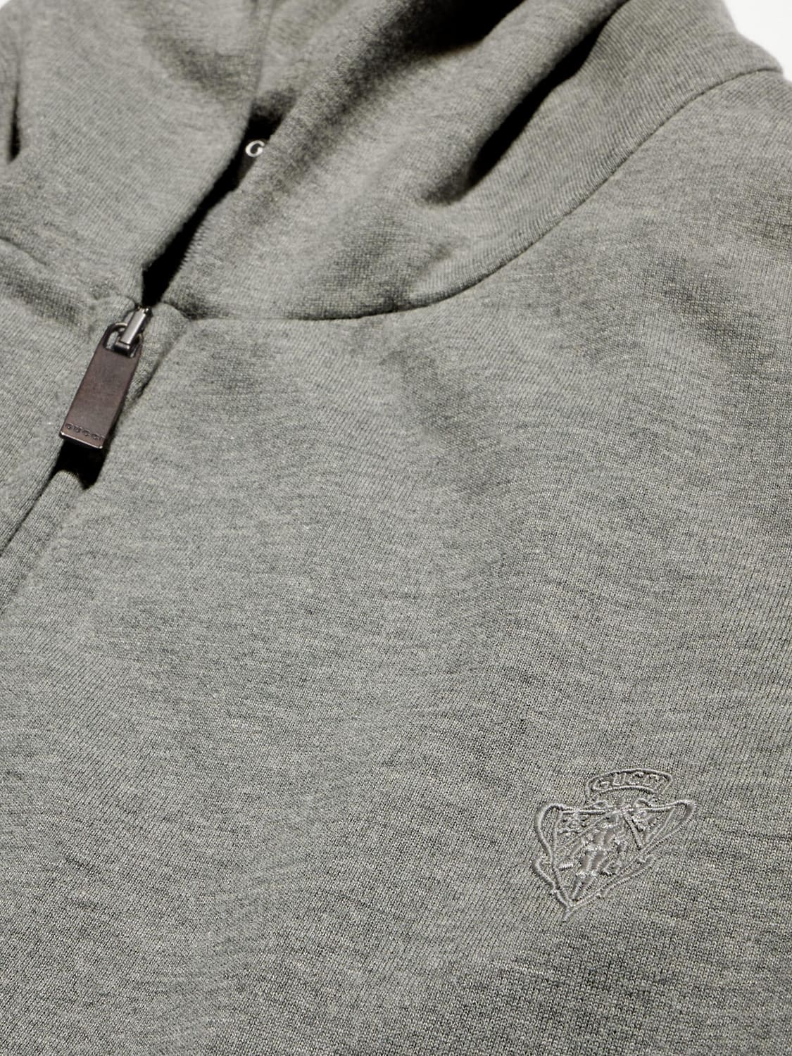 Gucci Men Cotton And Cashmere Zip-Up Hoodie Gucci With Dropped Shoulders And Pockets GUCCI