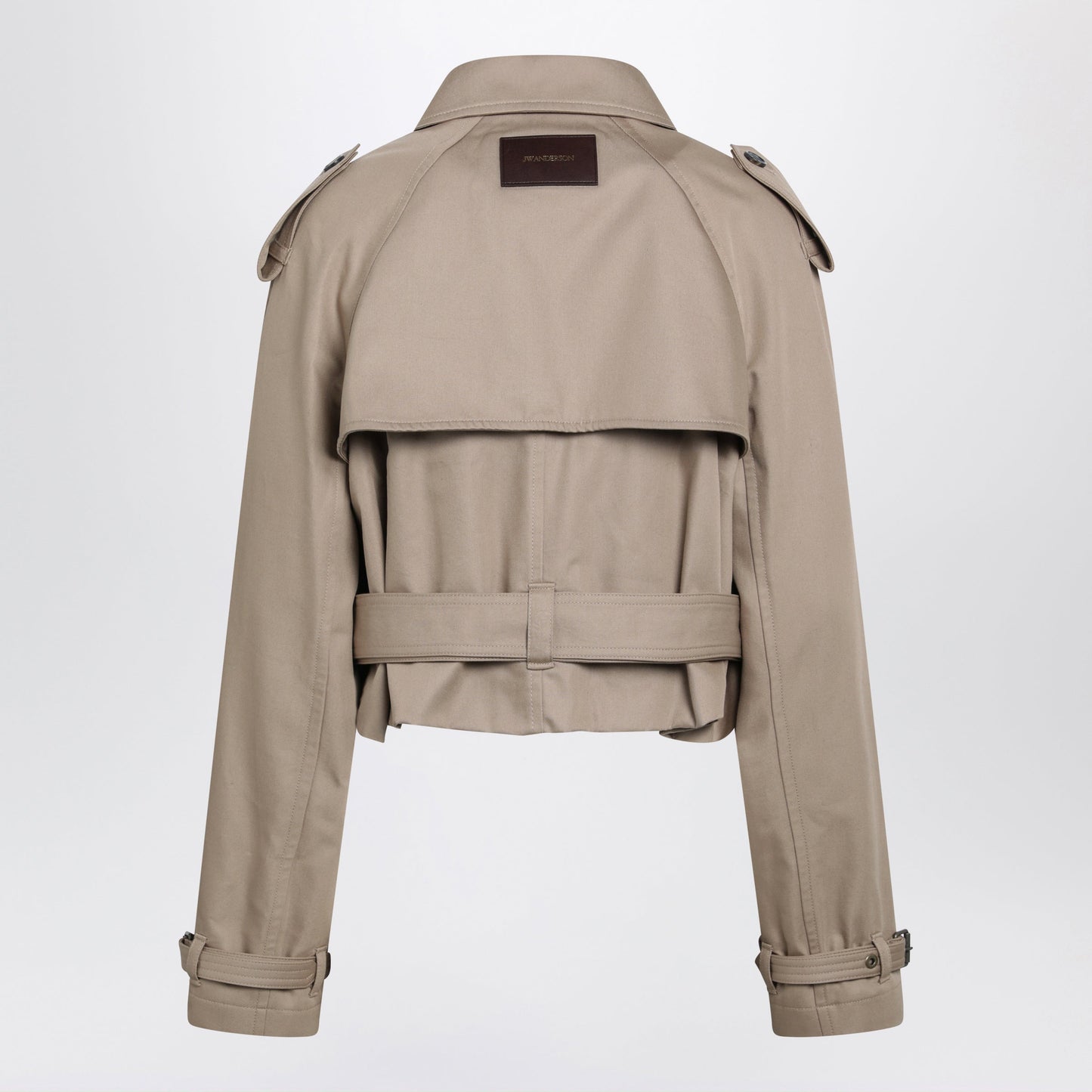 Jw Anderson Short Beige Cotton Trench Coat Women J.W. ANDERSON