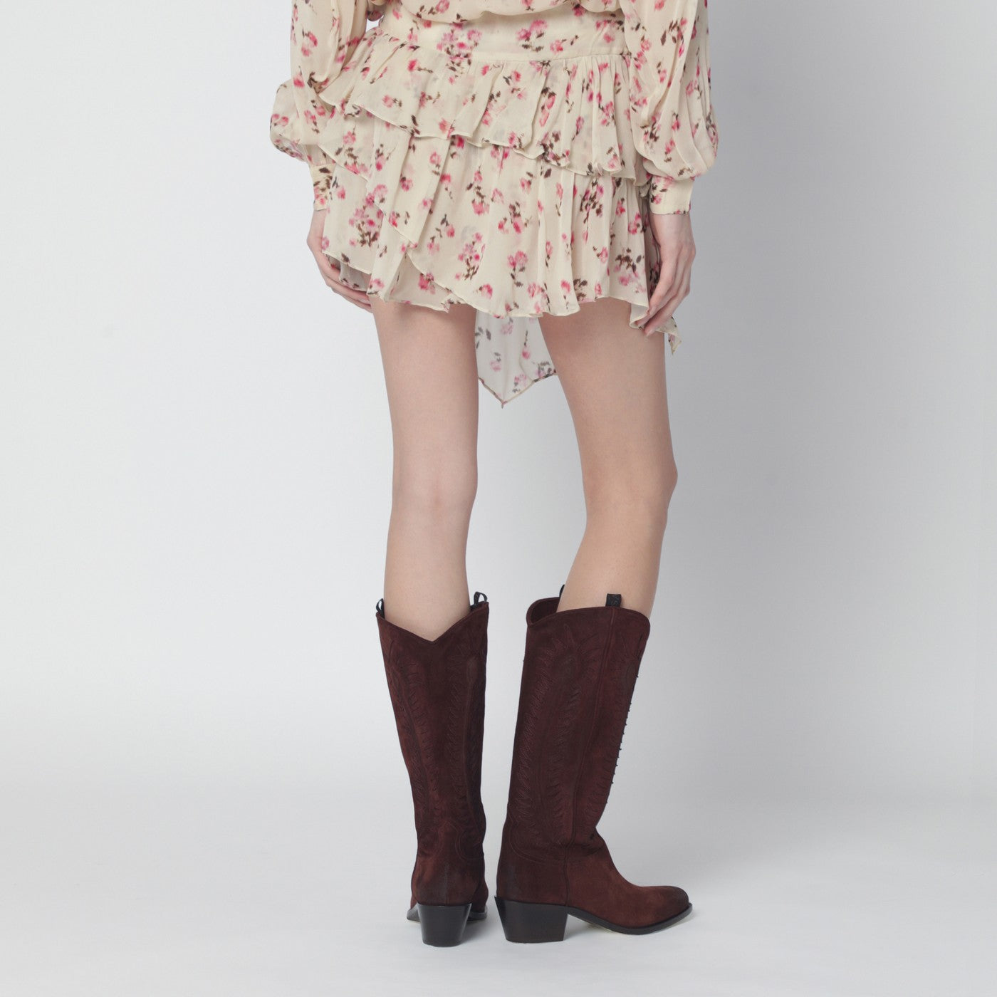 Isabel Marant ÉToile Lolita Beige Mini Skirt With Floral Print Women ISABEL MARANT ETOILE