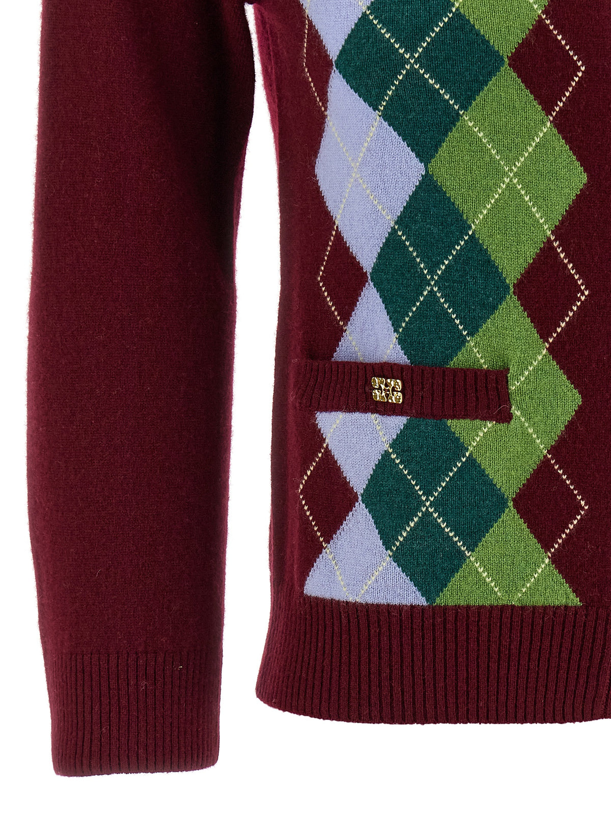 Ganni Women 'Burgundy Check' Cardigan GANNI