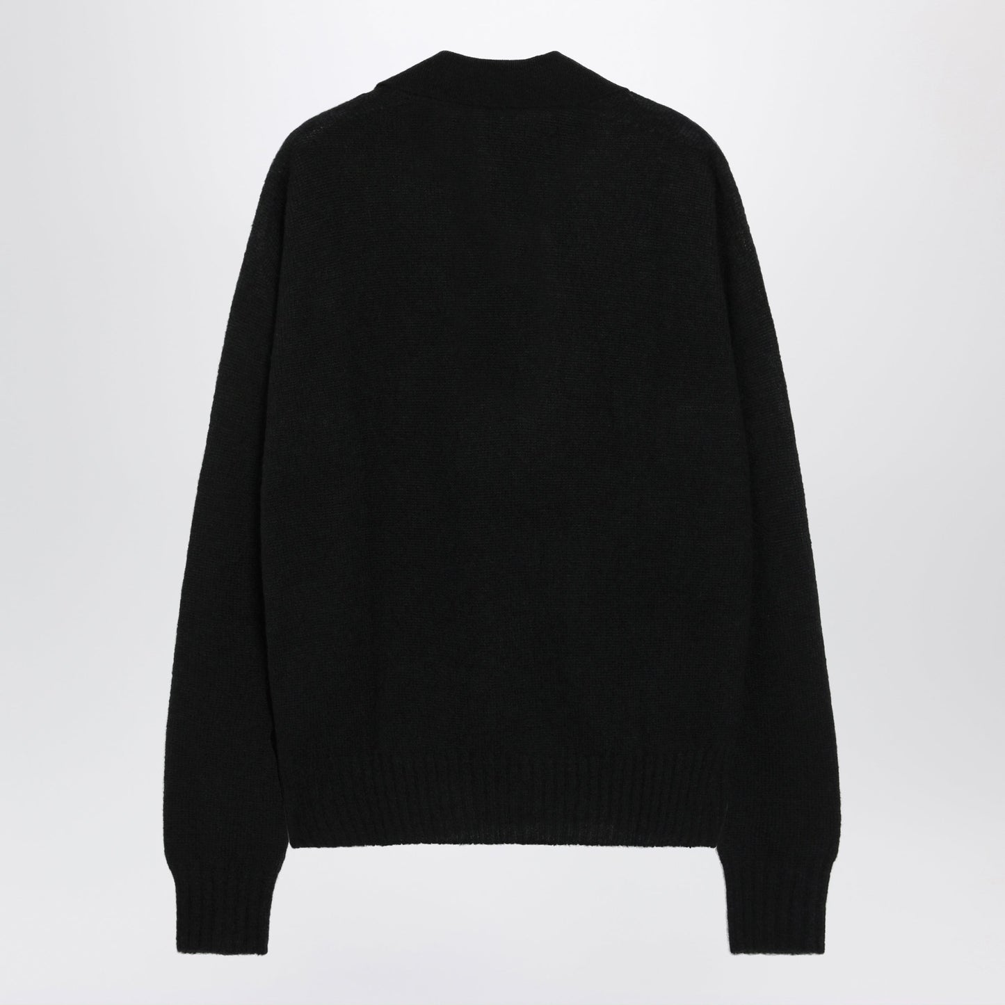 Tom Ford Long-Sleeve V-Neck Cashmere And Silk Polo In Black Men TOM FORD