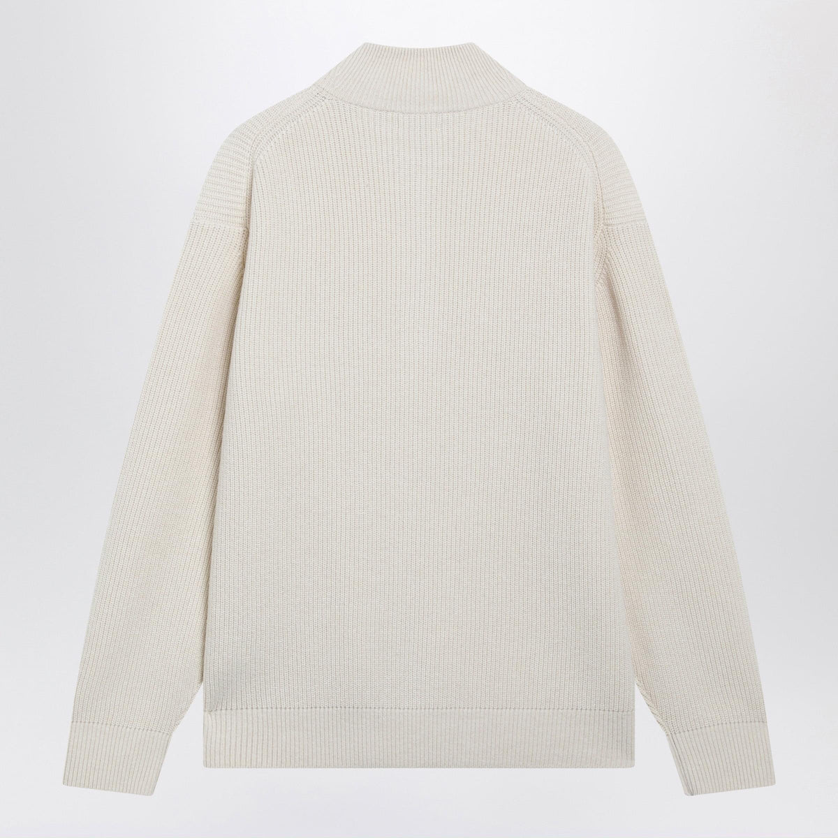 Jw Anderson Ivory Half-Zip Sweater In Wool Blend Men J.W. ANDERSON