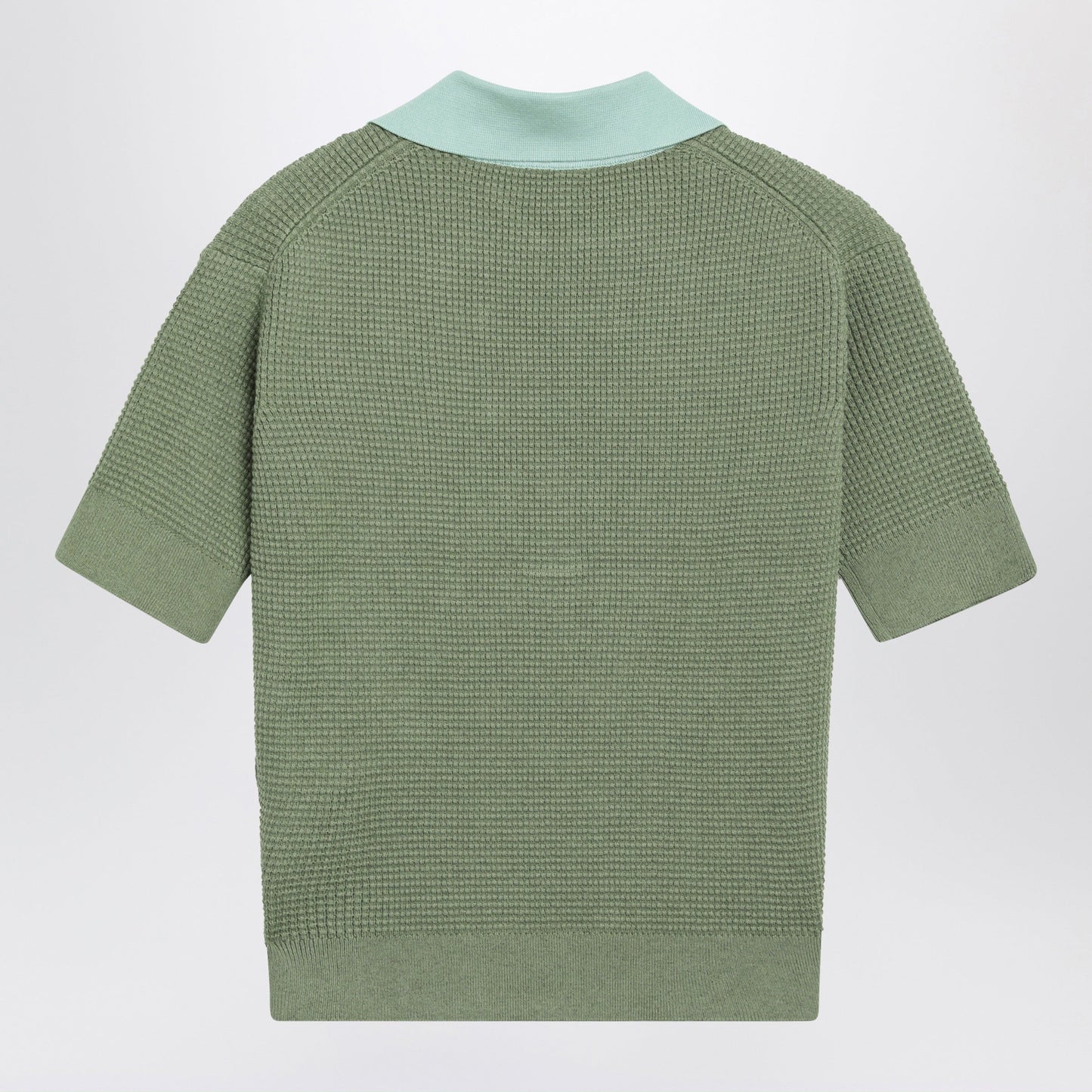 Jw Anderson Mint Green Cotton-Blend Waffle-Knit Polo Shirt Women J.W. ANDERSON