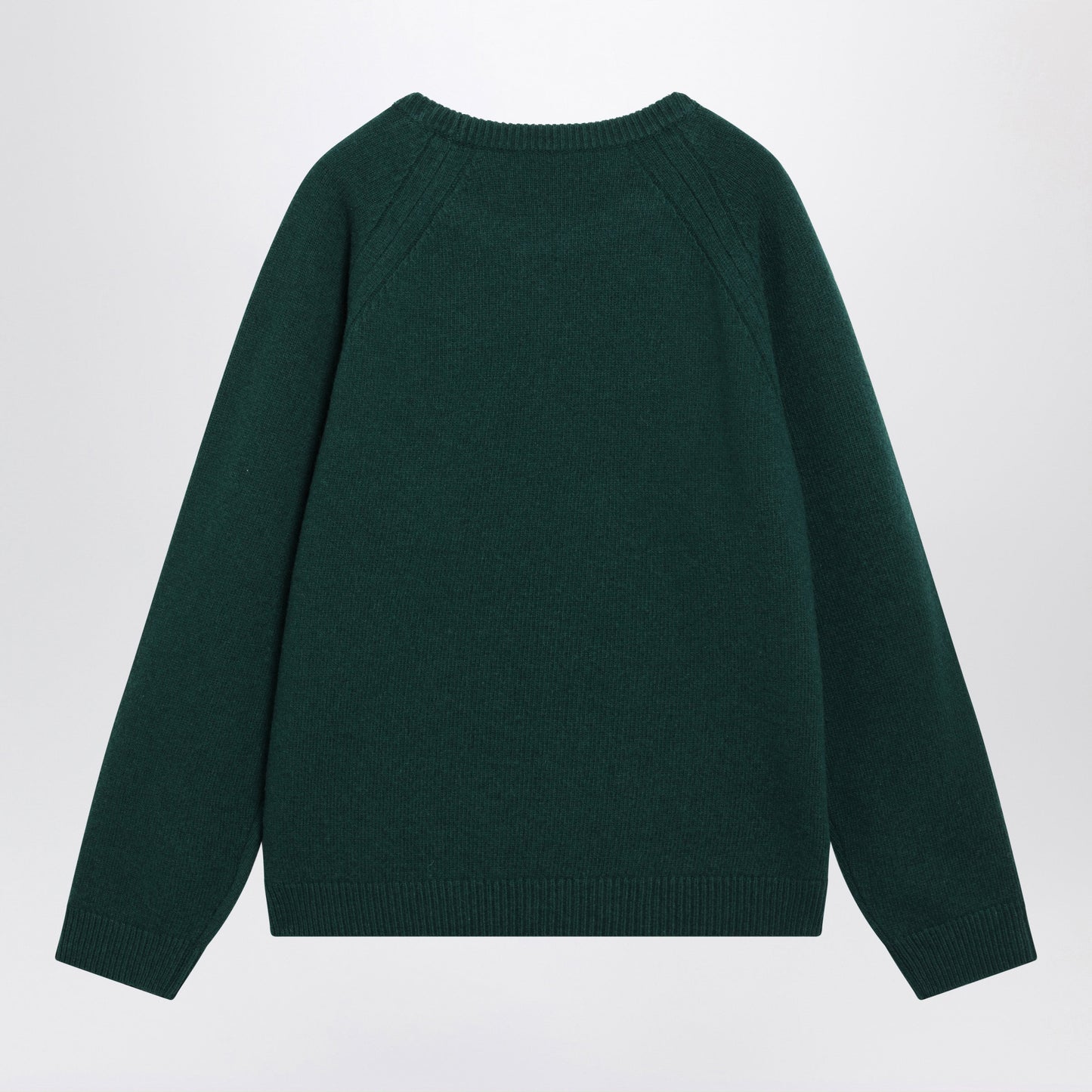Jw Anderson Forest Green Wool Sweater With Logo Embroidery Men J.W. ANDERSON