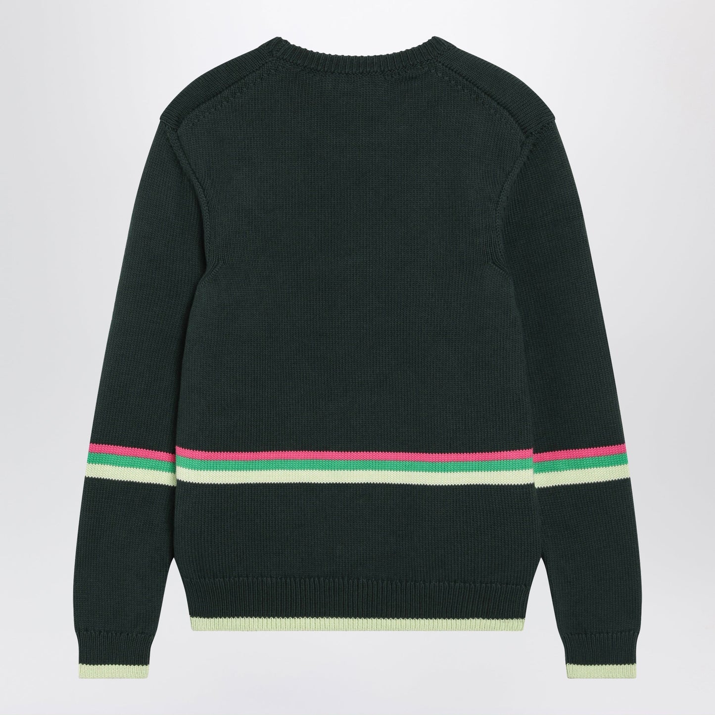 Jw Anderson Dark Green Cotton Sweater With Sheep Embroidery Women J.W. ANDERSON
