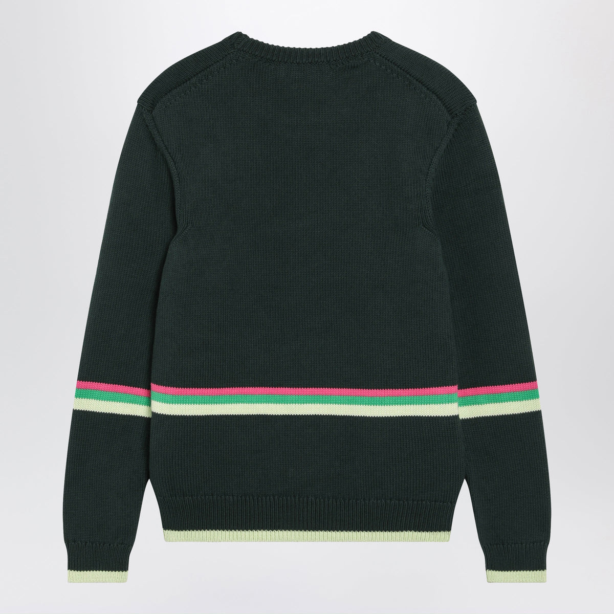 Jw Anderson Dark Green Cotton Sweater With Sheep Embroidery Women J.W. ANDERSON