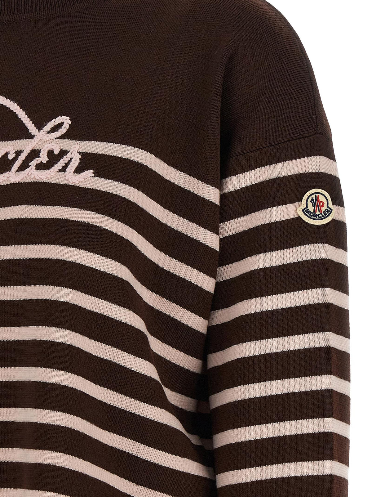 Moncler Women Striped Sweater With Embroidery MONCLER