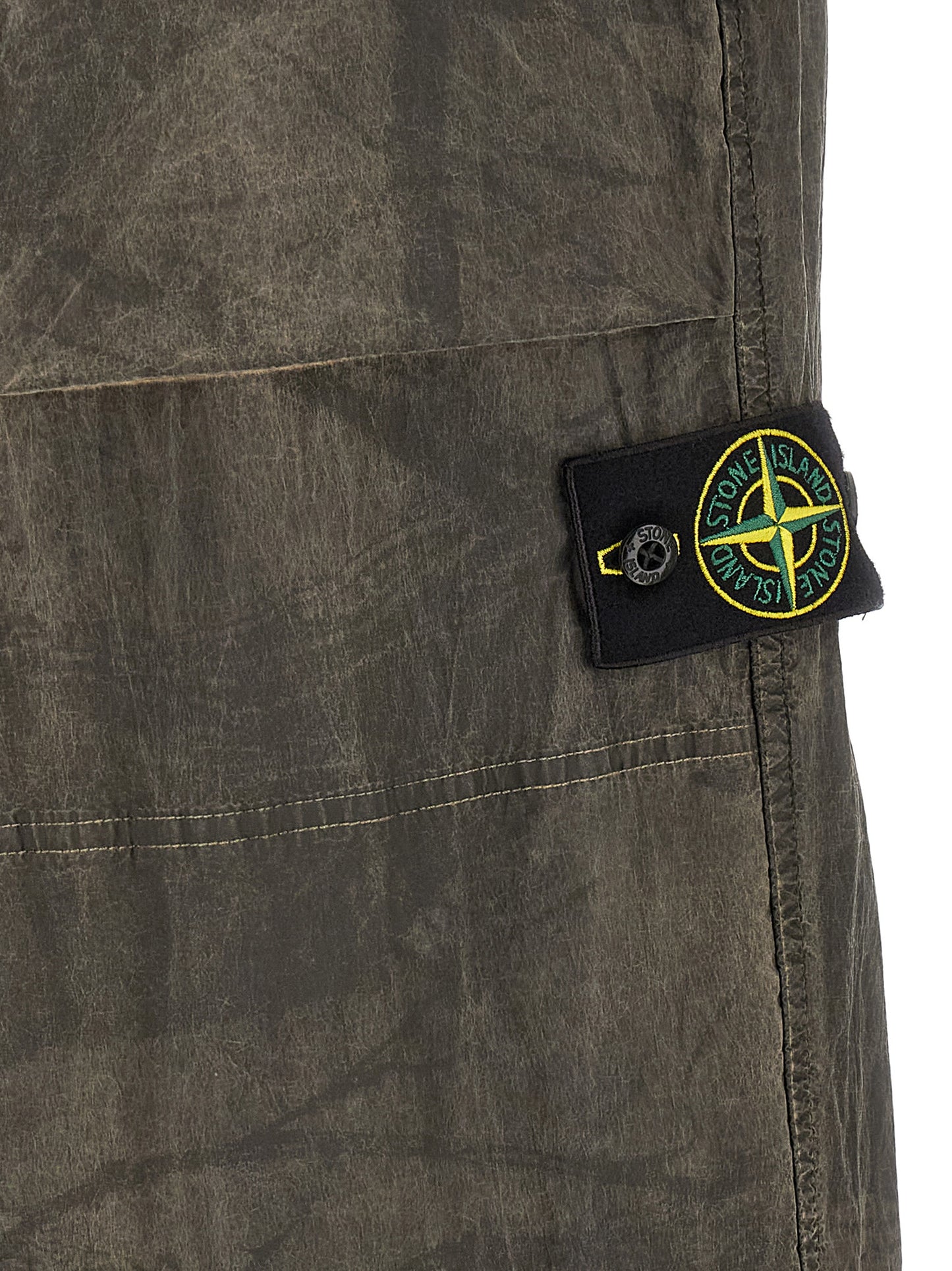 Stone Island Men Printed Pants With Logo Badge STONE ISLAND