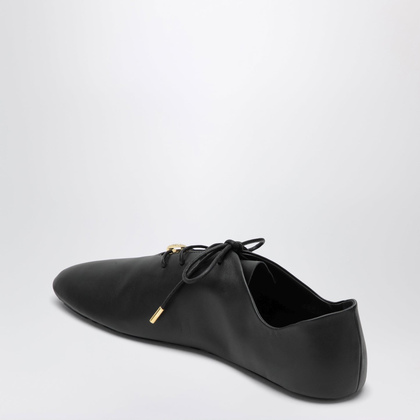 Loewe Black Pebble Soft Lace-Up Shoes In Calf Nappa Leather Women LOEWE
