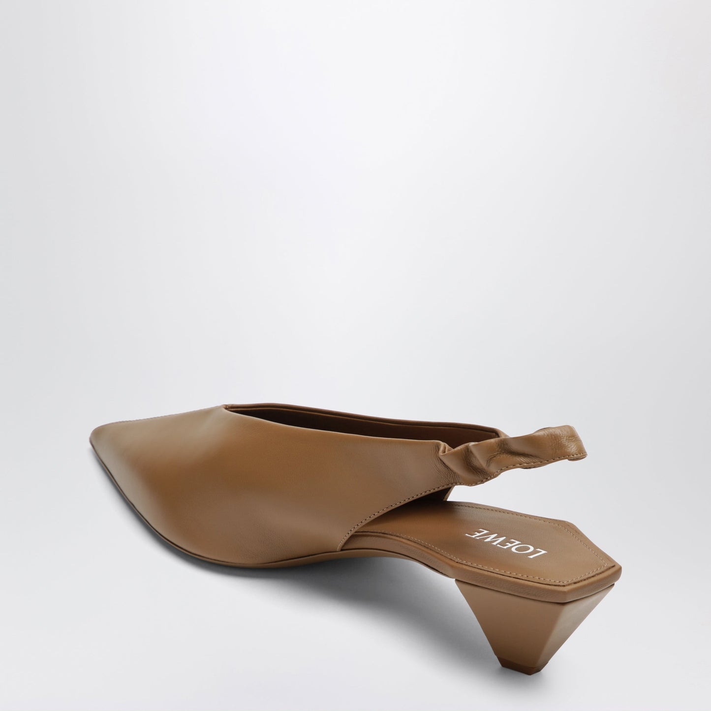 Loewe Origami Cubic Mocha Lambskin Slingback Shoes Women LOEWE