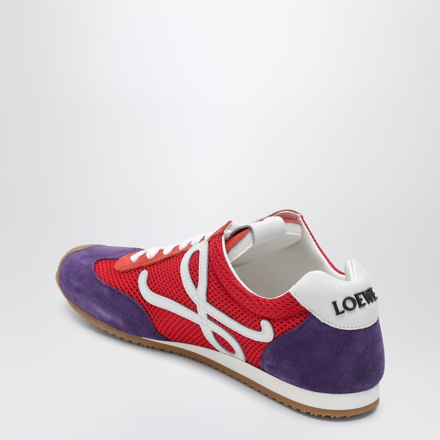 Loewe Ballet Runner 2.0 Suede And Mesh Sneakers In Red/White/Purple Women LOEWE