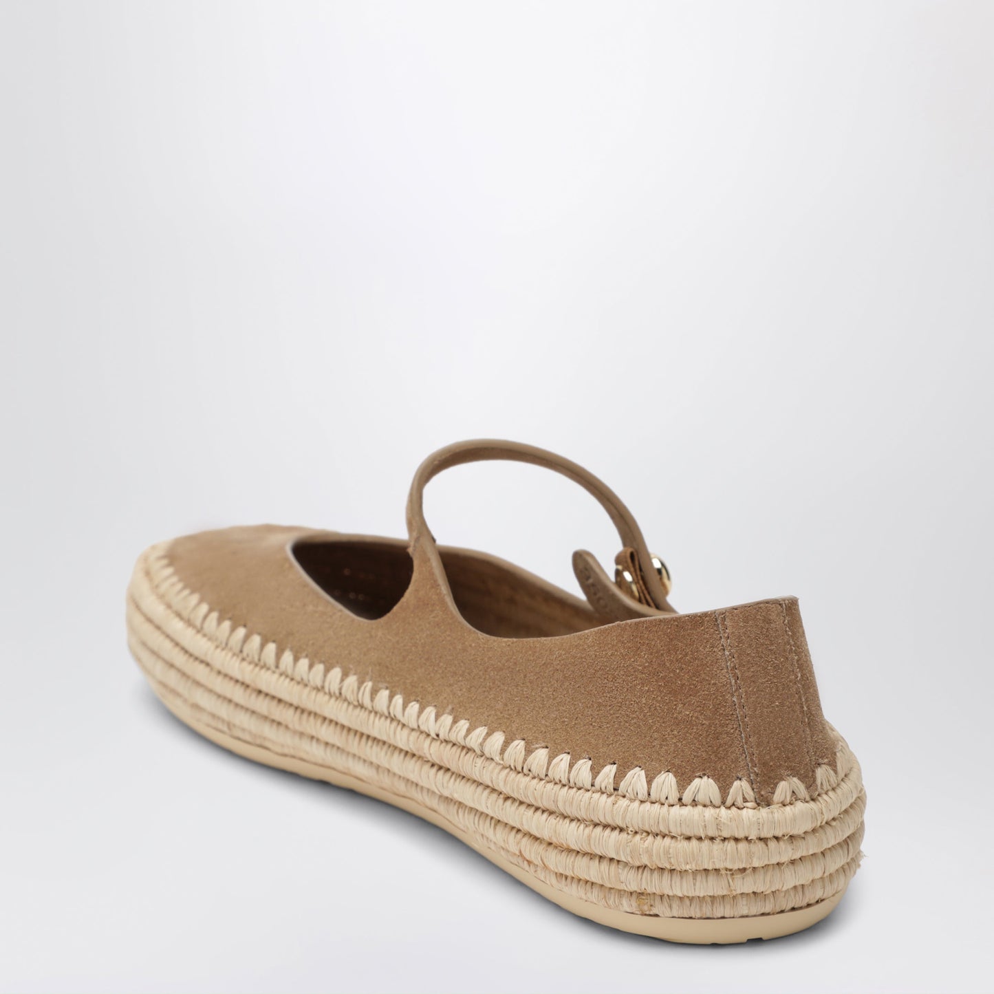 Loewe Rio Mary Janes In Dark Beige Suede And Raffia Women LOEWE