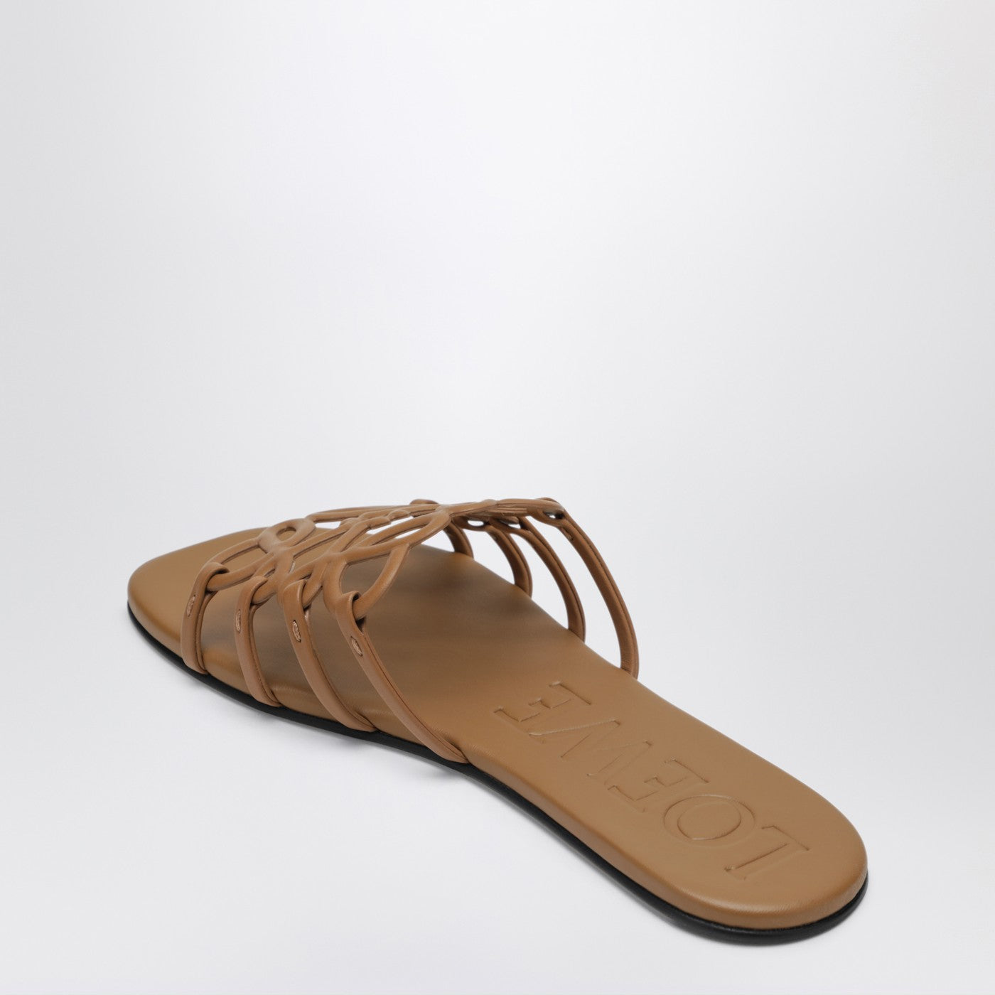 Loewe Anagram Petal Slides In Camel Leather Women