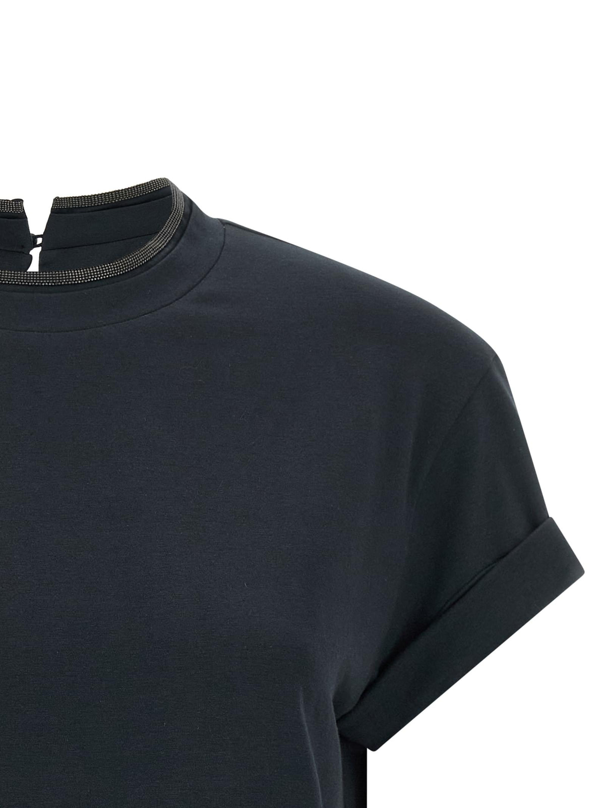 Brunello Cucinelli Women 'Shiny Collar' T-Shirt BRUNELLO CUCINELLI