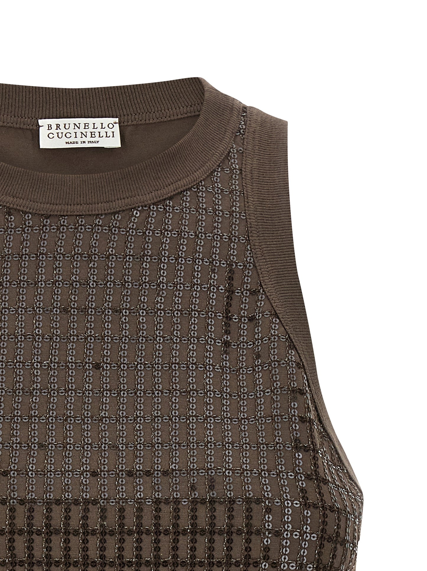 Brunello Cucinelli Women 'Dazzling Check Embroidery' Top BRUNELLO CUCINELLI