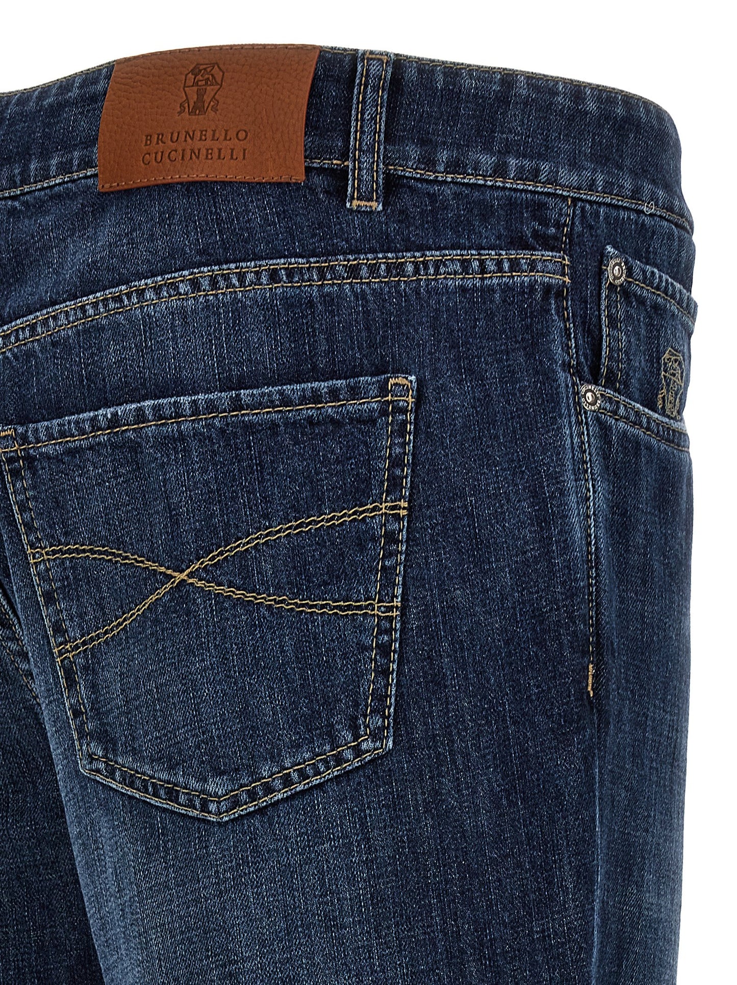 Brunello Cucinelli Men Logo Embroidery Jeans BRUNELLO CUCINELLI