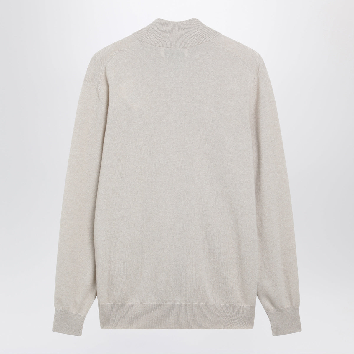 Brunello Cucinelli Sand Cashmere Half-Zip Turtleneck Sweater Men BRUNELLO CUCINELLI