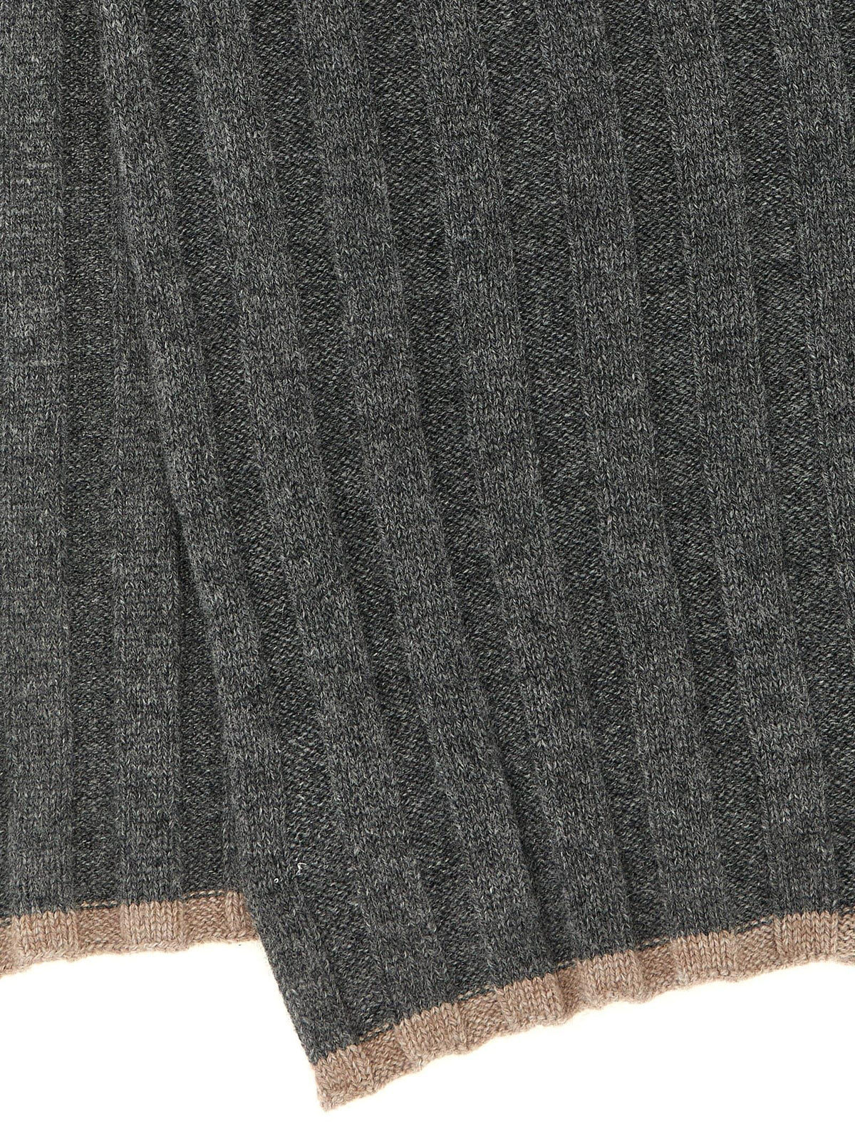 Brunello Cucinelli Men Ribbed Cashmere Knit Scarf BRUNELLO CUCINELLI