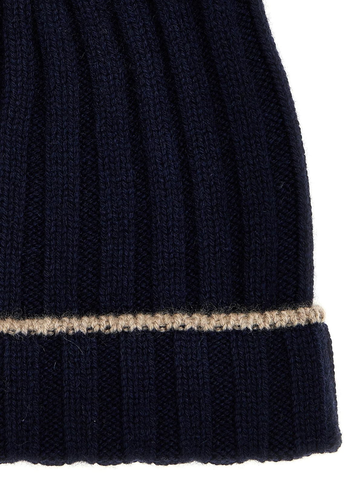 Brunello Cucinelli Men Contrast Line Beanie BRUNELLO CUCINELLI