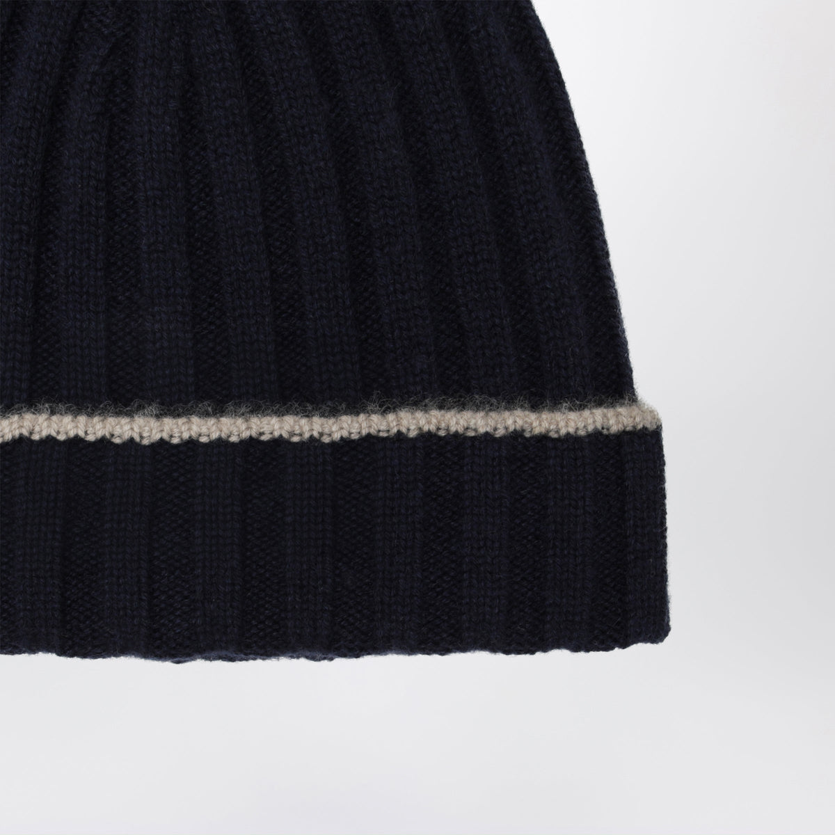 Brunello Cucinelli Ribbed Cashmere Beanie In Navy Blue Men BRUNELLO CUCINELLI
