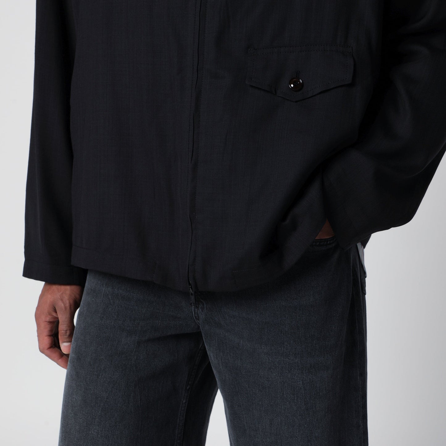Our Legacy Evolved Jacket In Merino Wool Voile In Eclipse Black Men OUR LEGACY