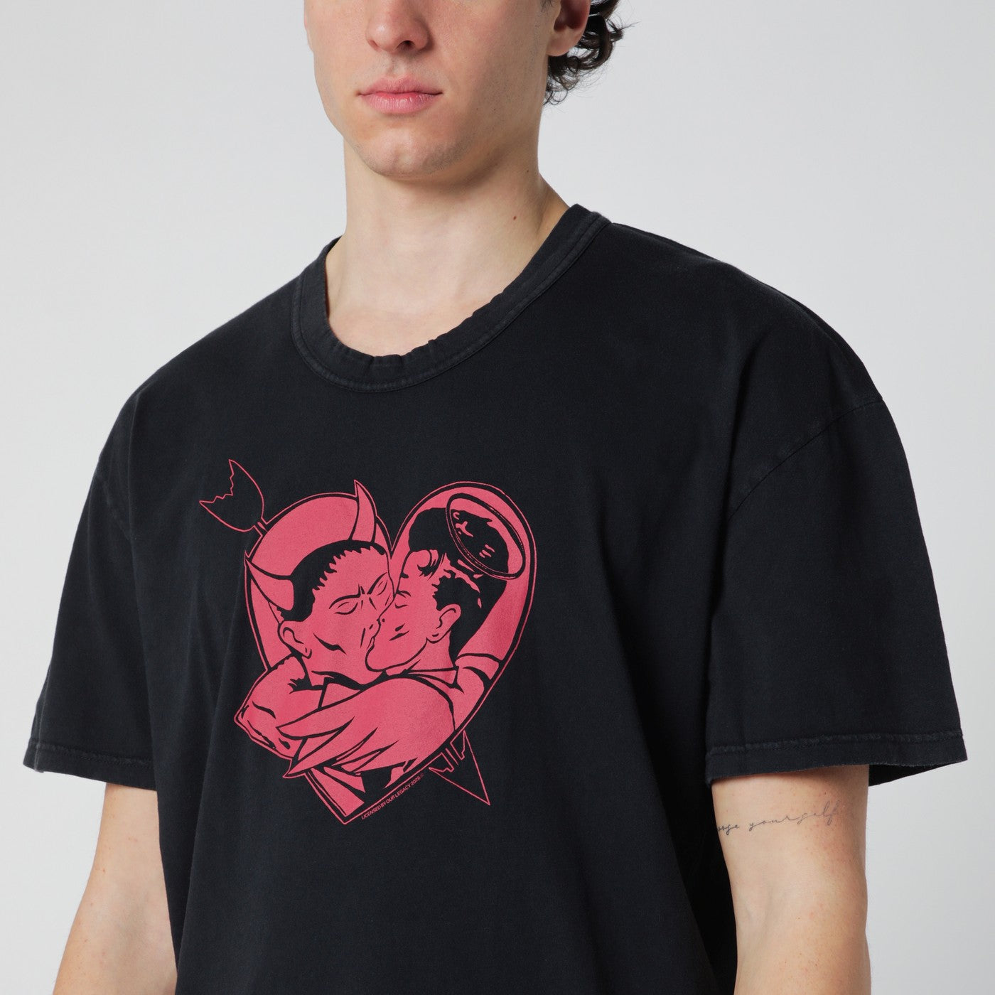 Our Legacy Black T-Shirt With Love Story Print Men OUR LEGACY