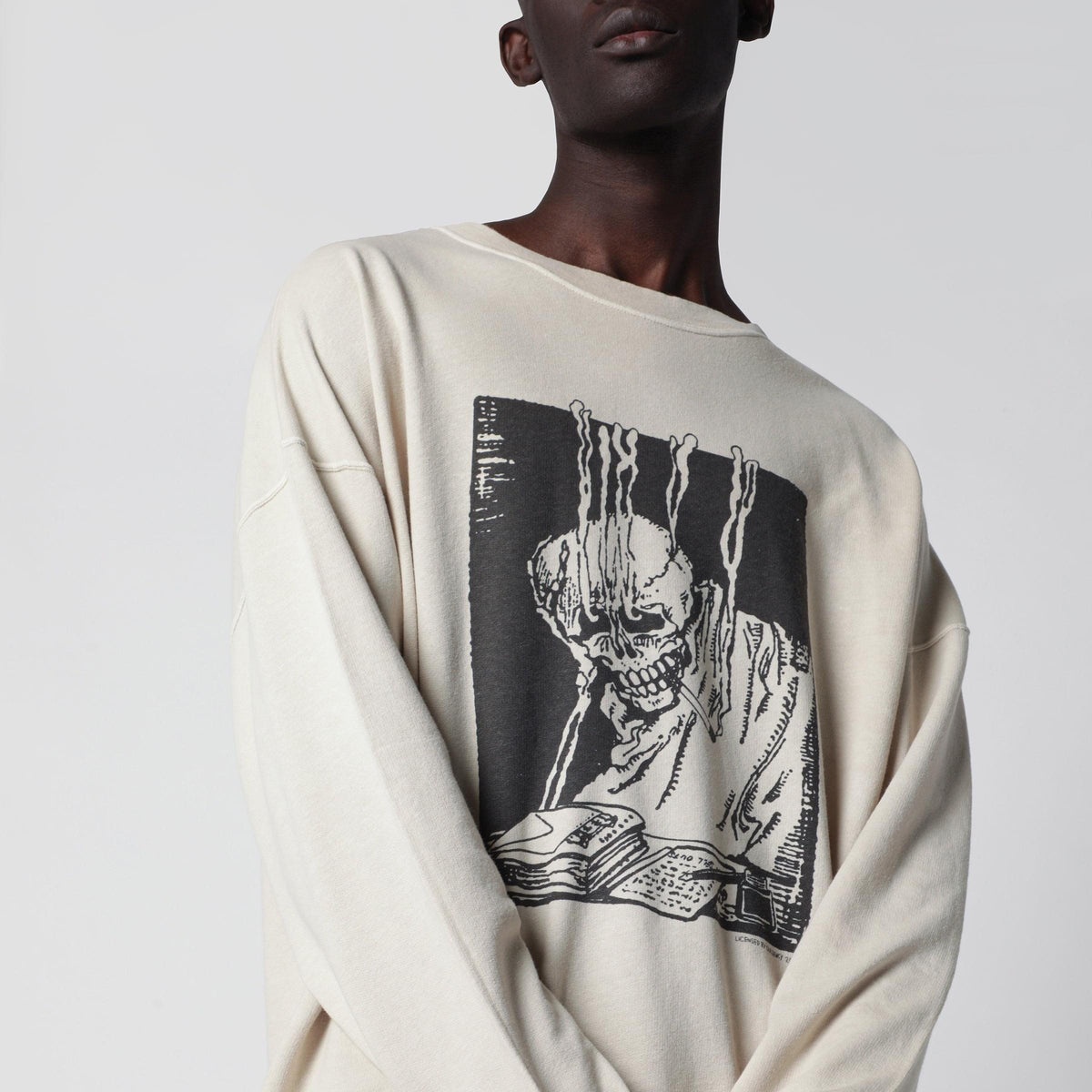 Our Legacy Slack Sweatshirt With Angry Fan Mail Print In Black Men OUR LEGACY