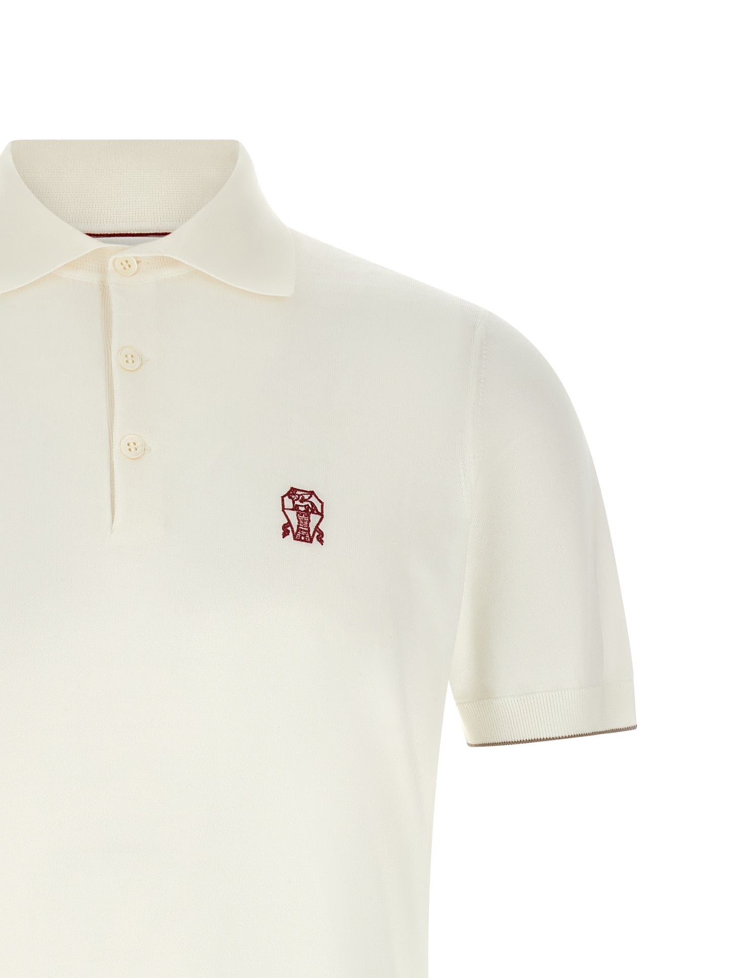 Brunello Cucinelli Men Logo Embroidery Polo Shirt BRUNELLO CUCINELLI