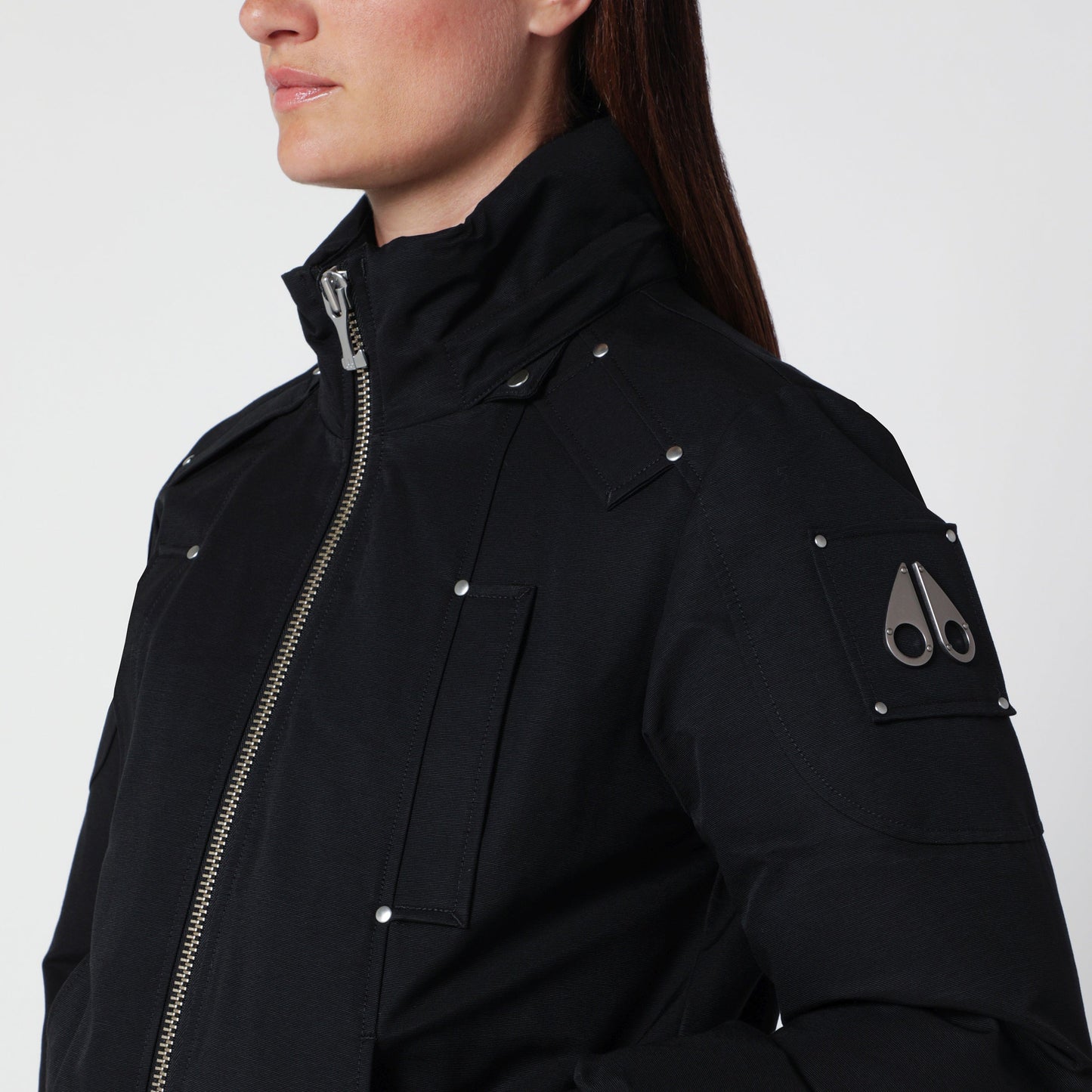 Moose Knuckles Original Debbie Black Cotton Bomber Jacket Women MOOSE KNUCKLES