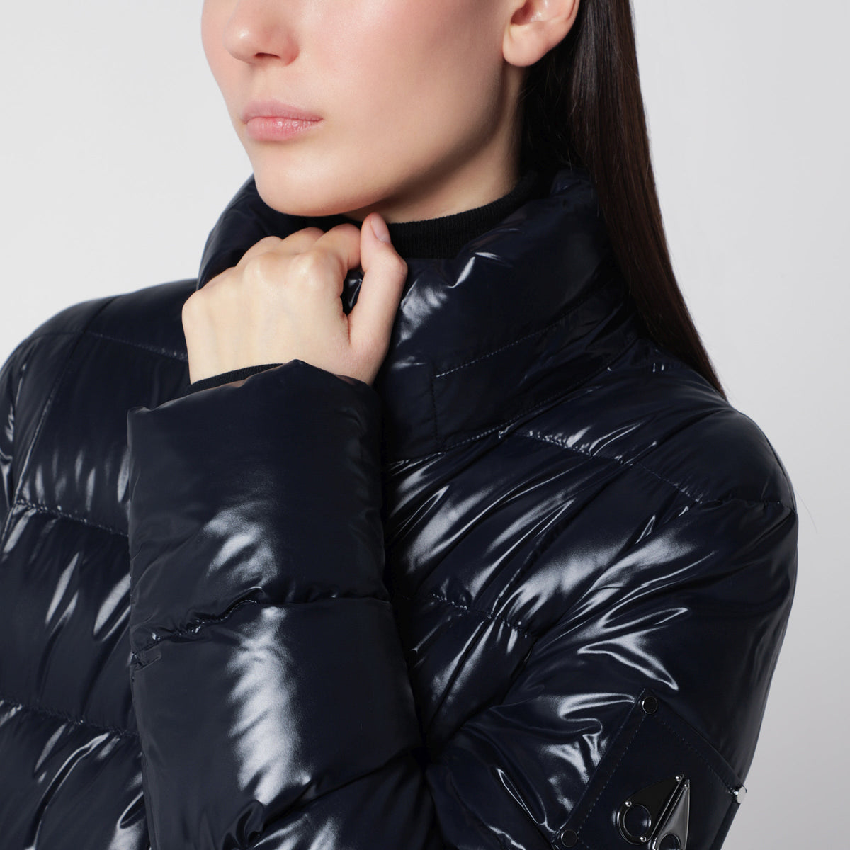 Moose Knuckles Celestia 3Q Navy Blue Nylon Down Jacket Women MOOSE KNUCKLES