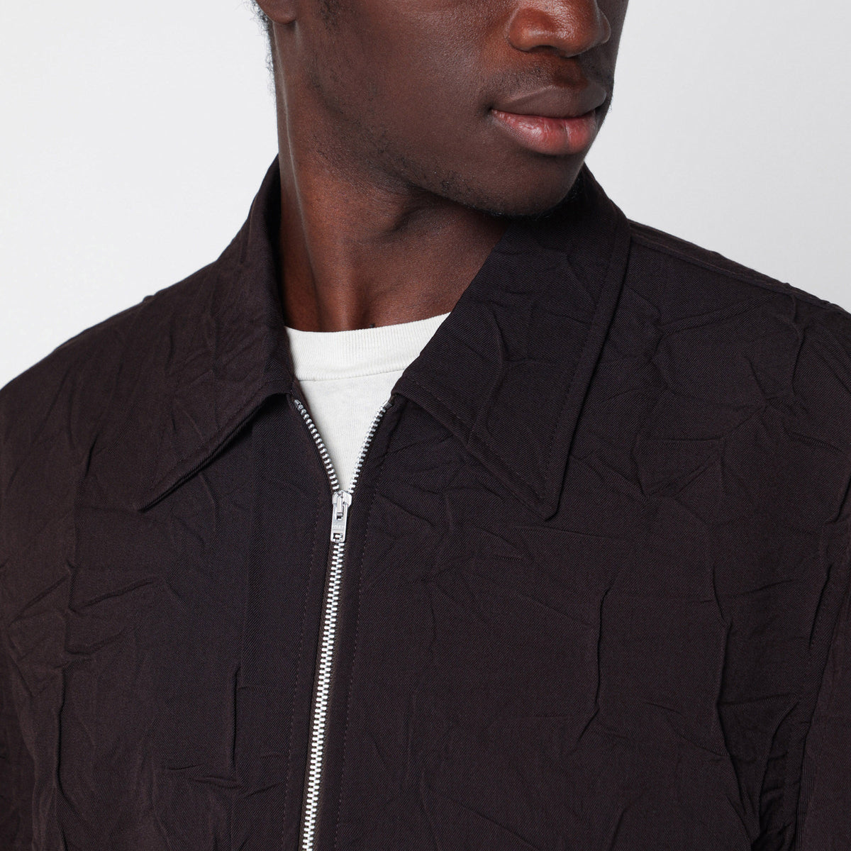Our Legacy Brown Zip-Up Jacket In Virgin Wool Men OUR LEGACY
