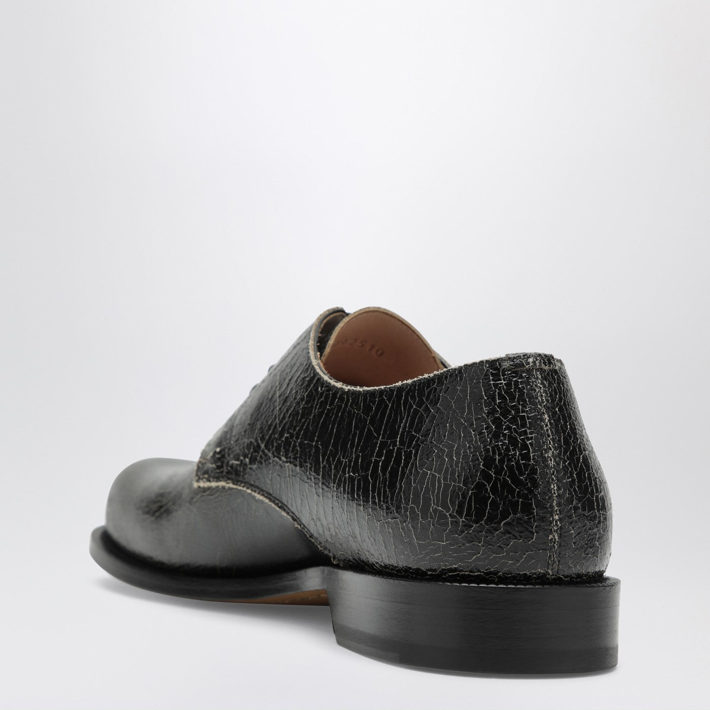 Loewe Campo Derby In Black Crackled Calfskin Men LOEWE