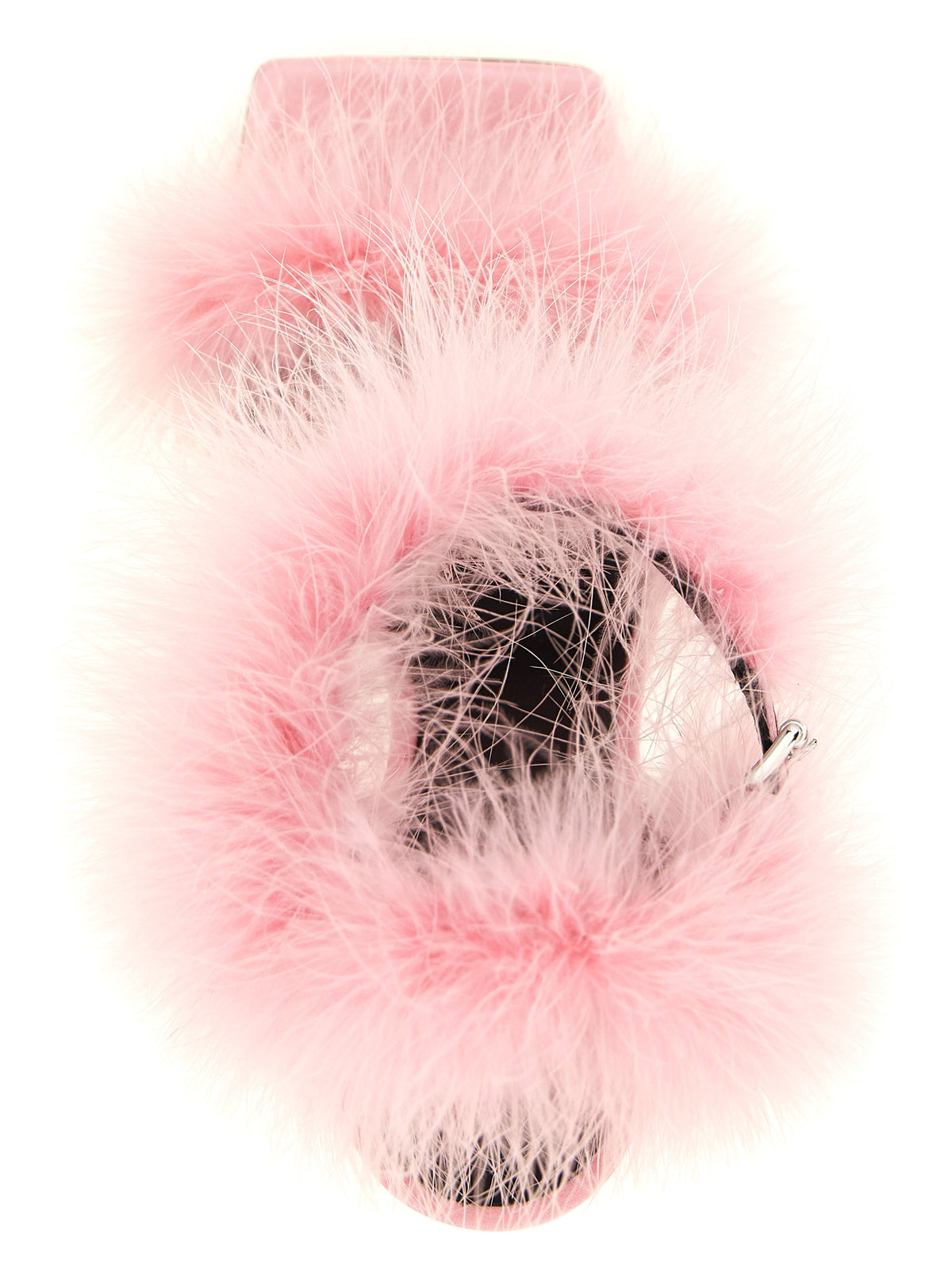 Moschino Women Satin Sandals And Feathers MOSCHINO