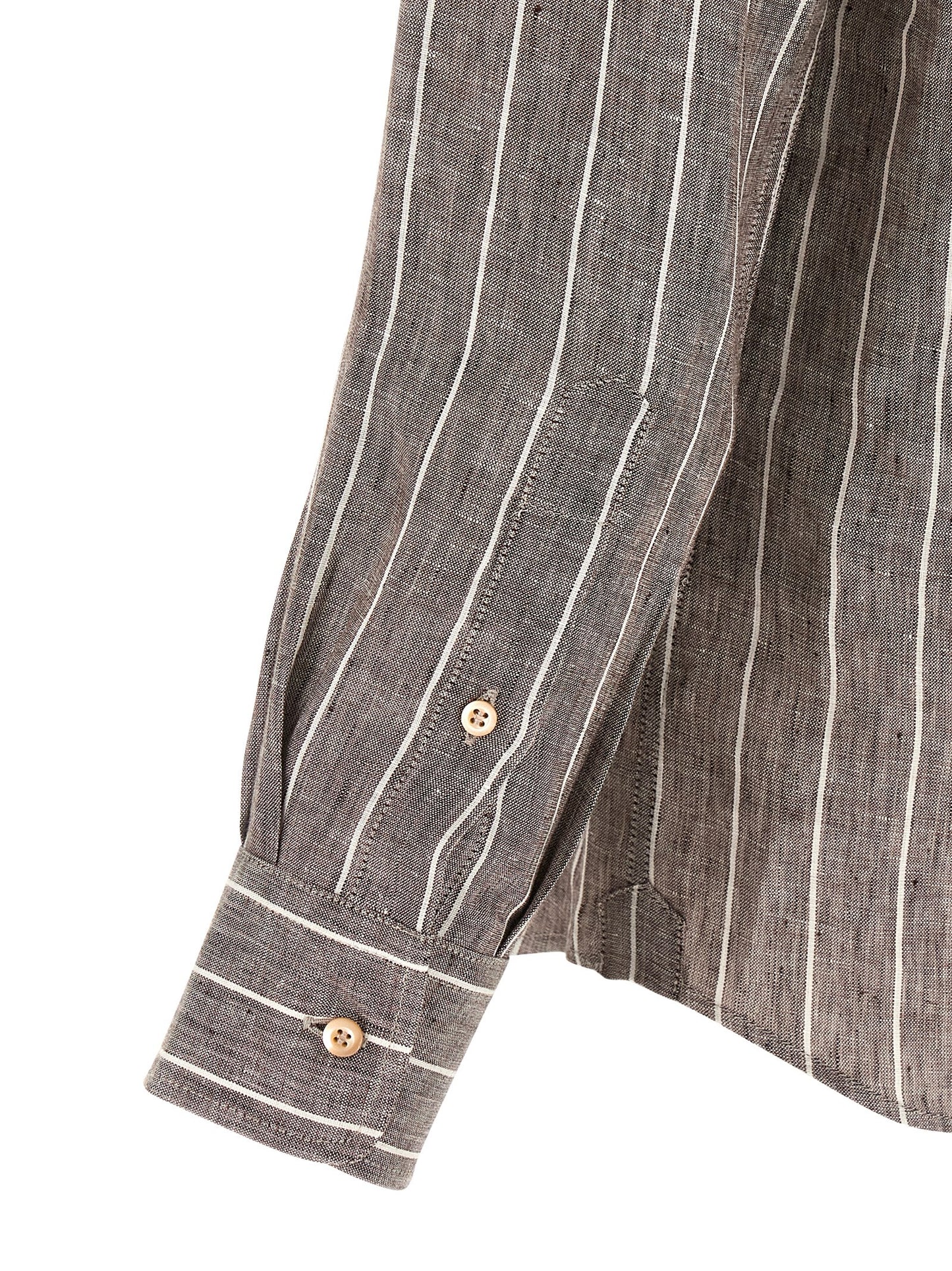 Brunello Cucinelli Men Pinstriped Canvas Shirt BRUNELLO CUCINELLI