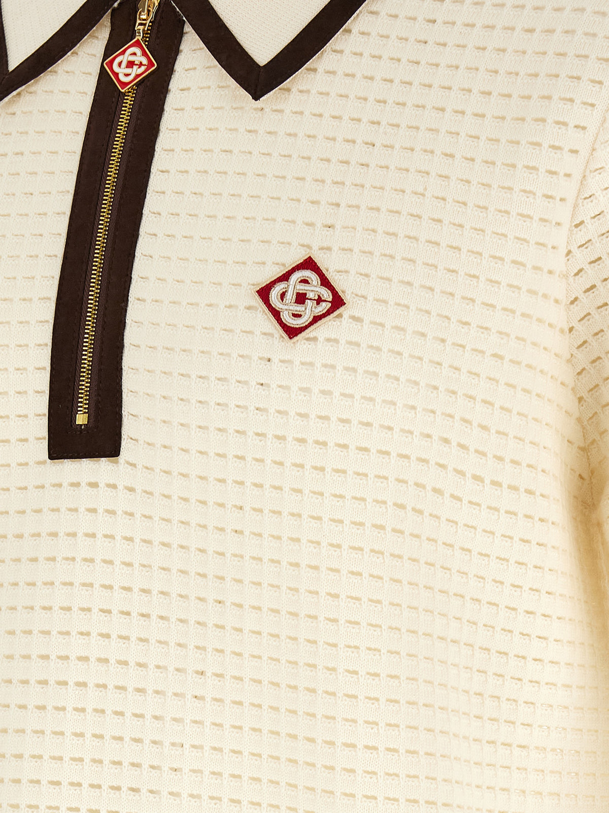 Casablanca Men 'Waffle Stitch' Knit Polo Shirt