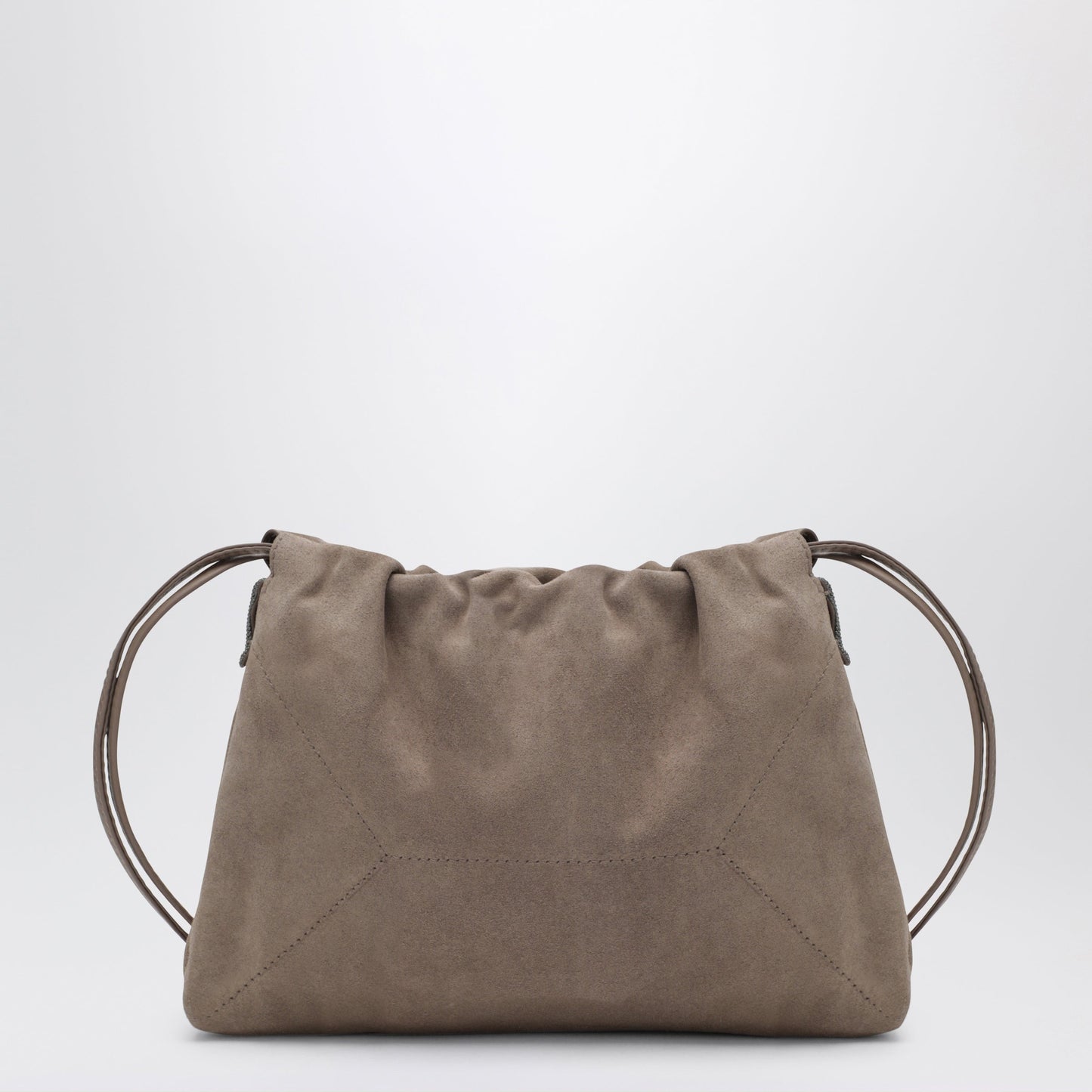 Brunello Cucinelli Bc Duo Pouch Brown Suede Bag With Monile Detail Women BRUNELLO CUCINELLI