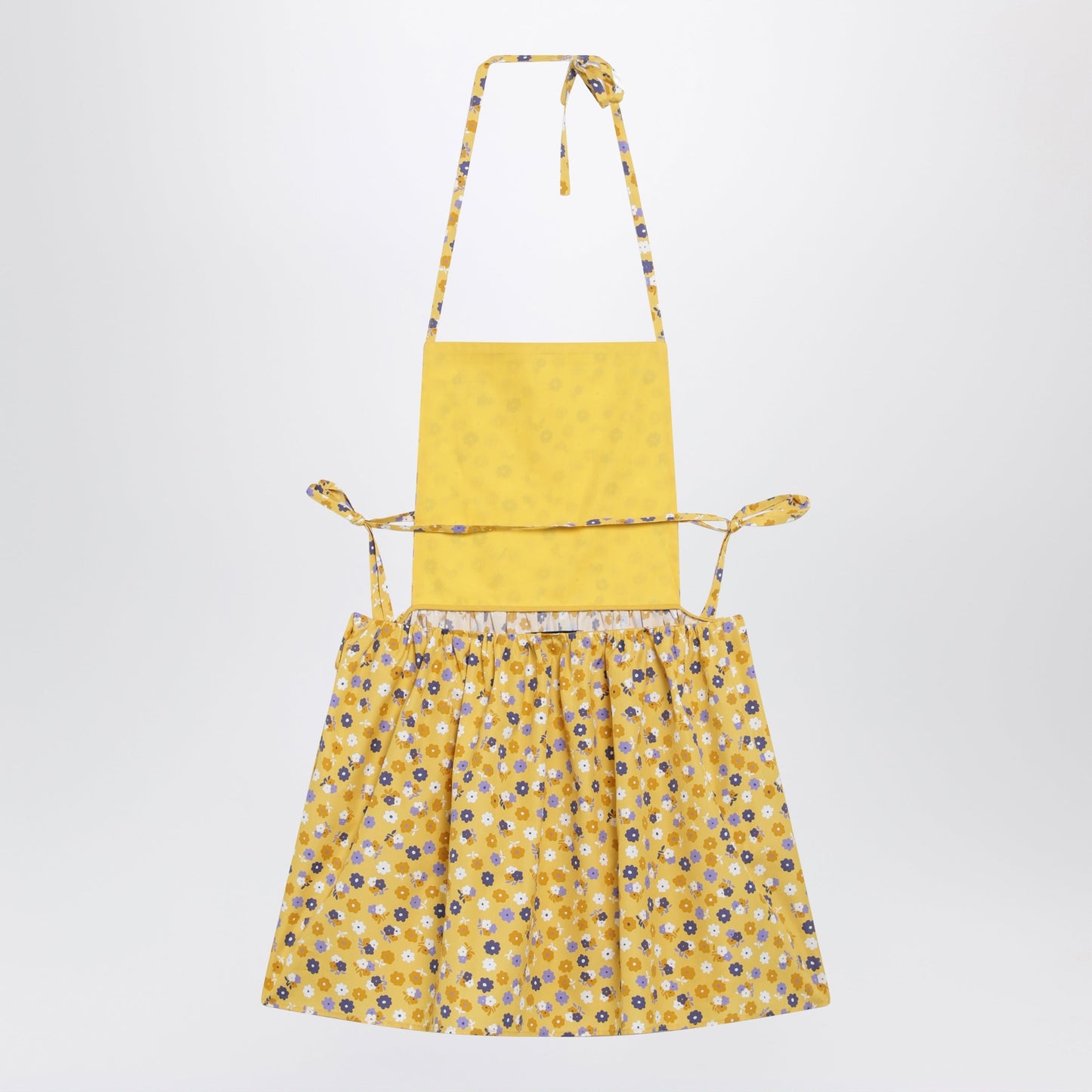 Miu Miu Floral Cotton Poplin Dress In Yellow And Purple Women MIU MIU