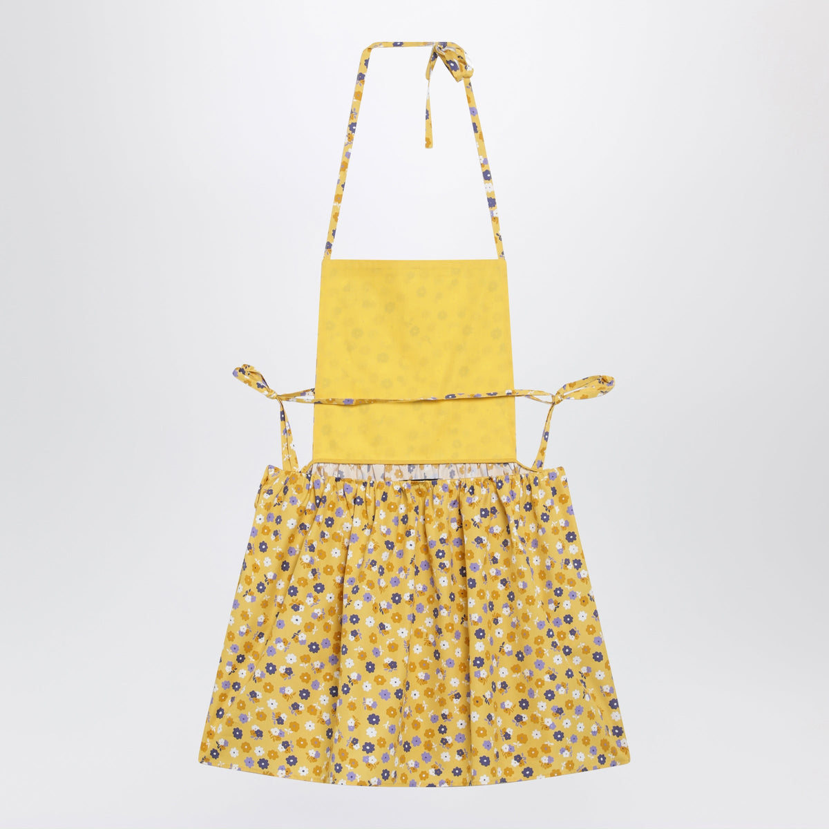 Miu Miu Floral Cotton Poplin Dress In Yellow And Purple Women MIU MIU