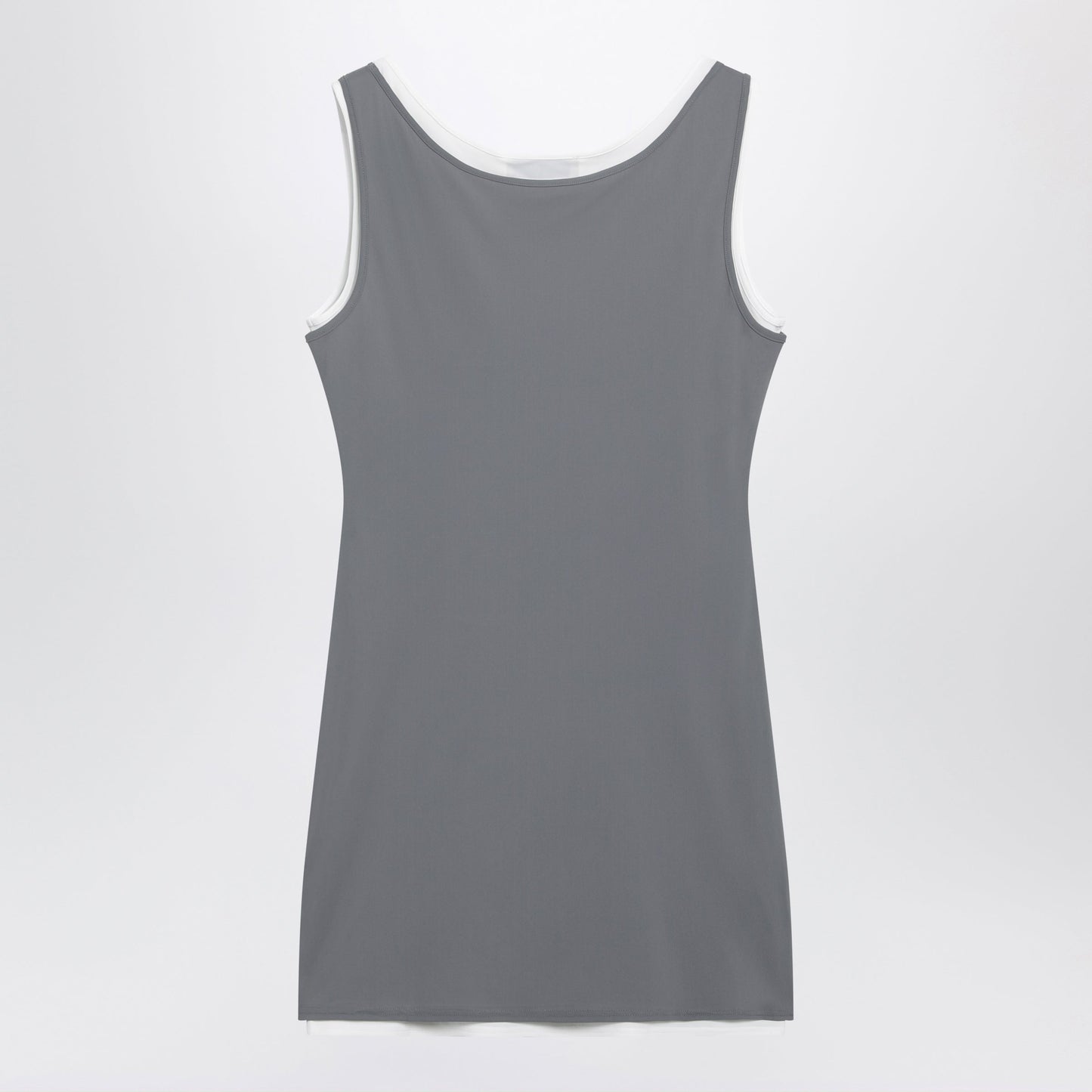 Miu Miu Short Stretch Jersey Dress In Steel Women MIU MIU