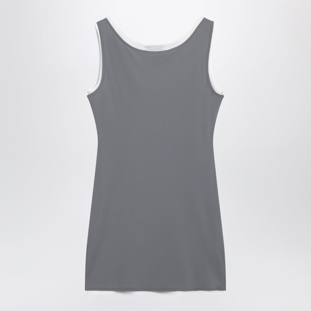 Miu Miu Short Stretch Jersey Dress In Steel Women MIU MIU