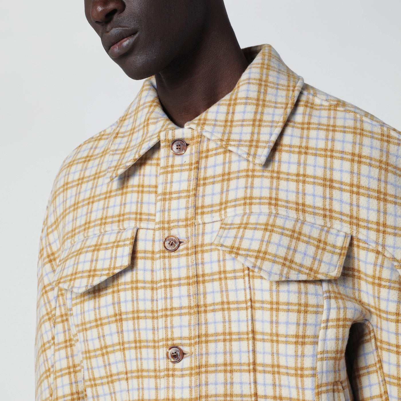 Sefr Matthieu Jacket In Checked Wool Cloth Men SEFR