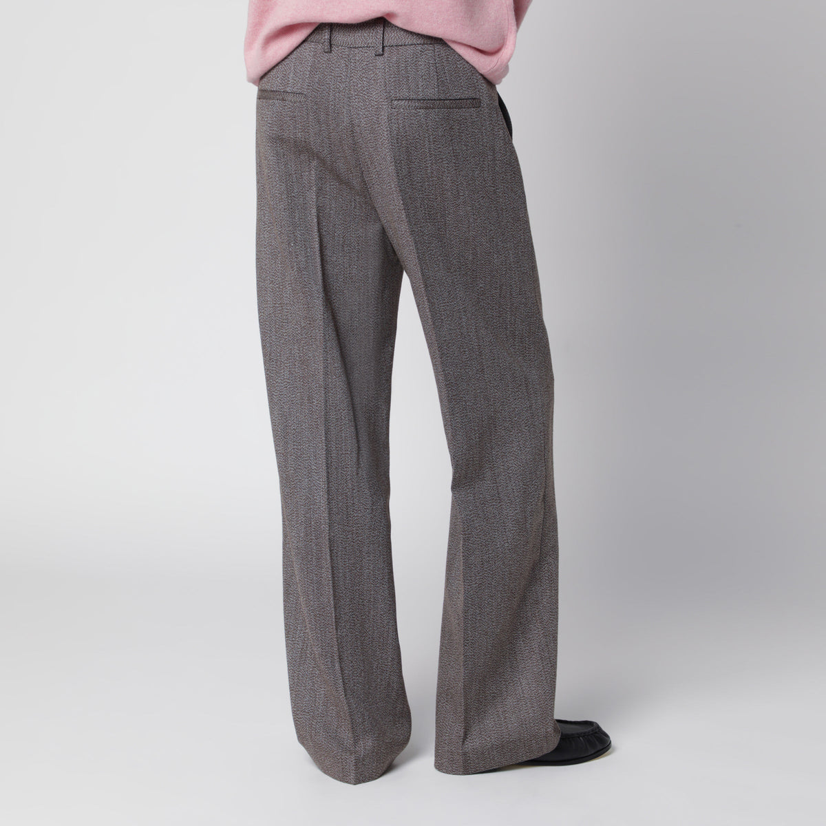 Sefr Beige Melange Tailored Trousers In Wool Men SEFR