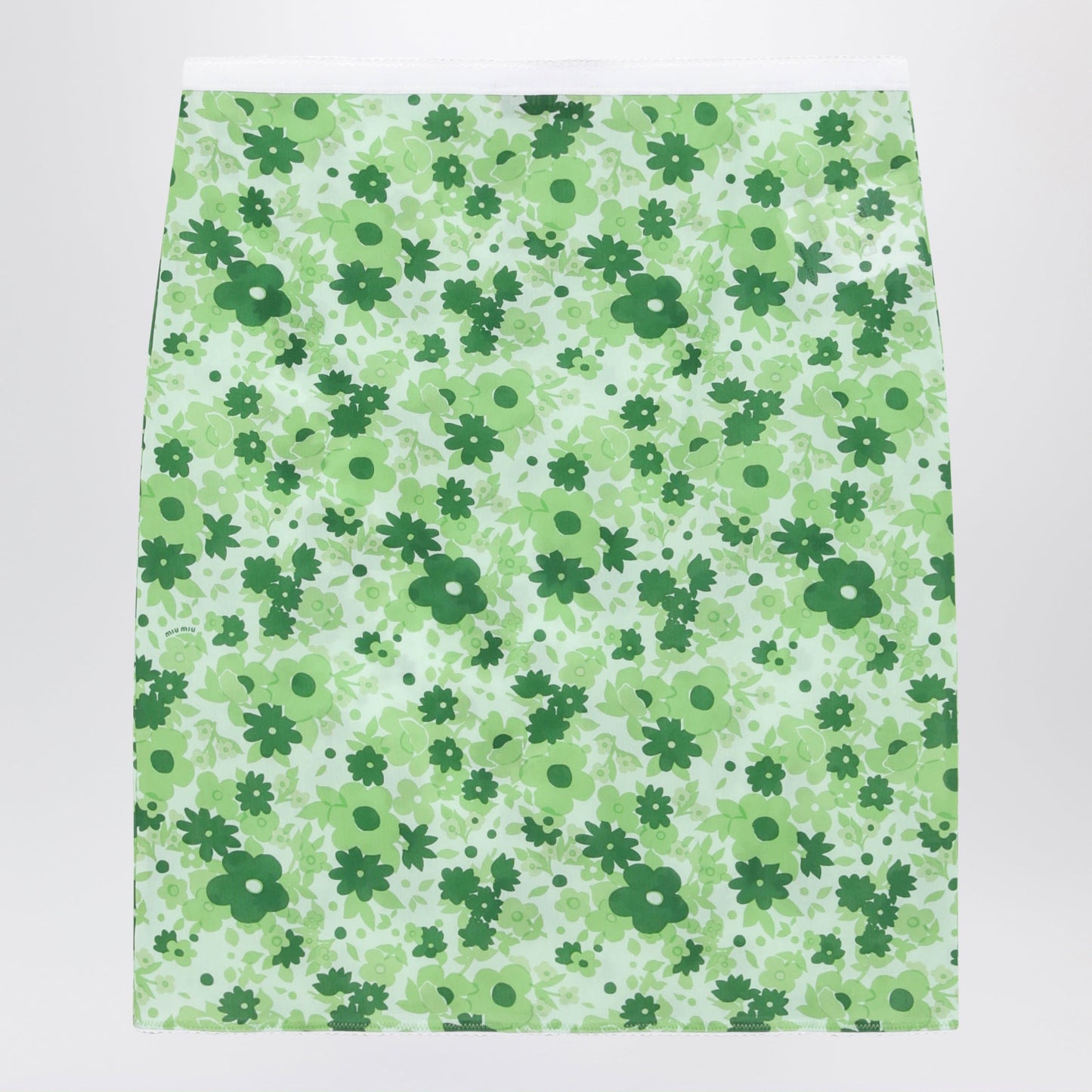 Miu Miu Green Skirt With Floral Pattern Women MIU MIU
