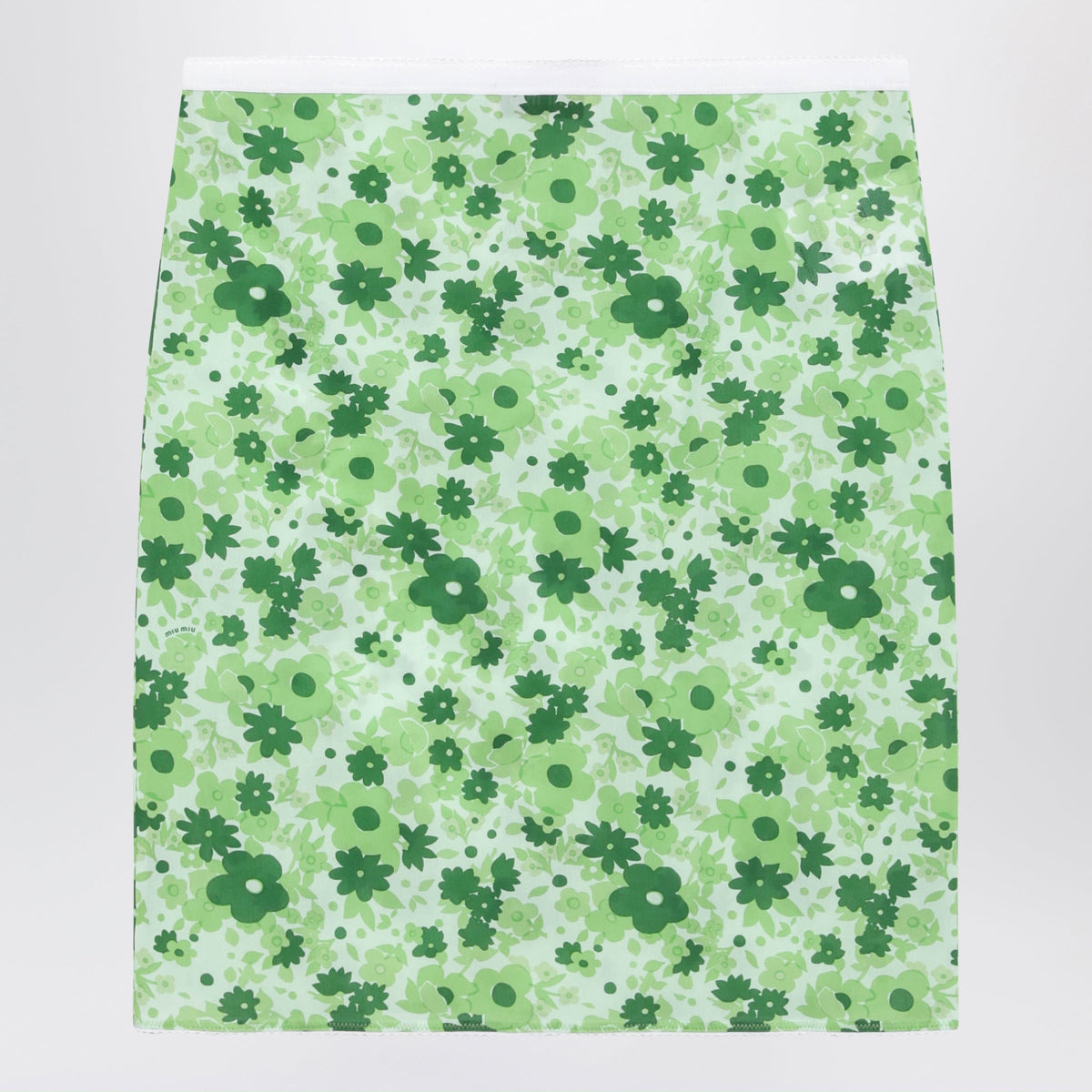 Miu Miu Green Skirt With Floral Pattern Women MIU MIU