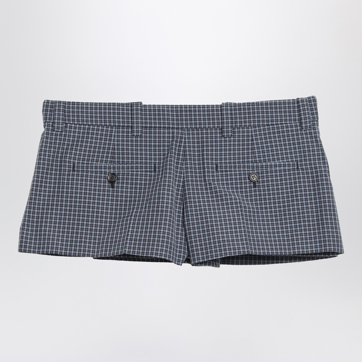 Miu Miu Mini Skirt In Blue Tech Check Women MIU MIU