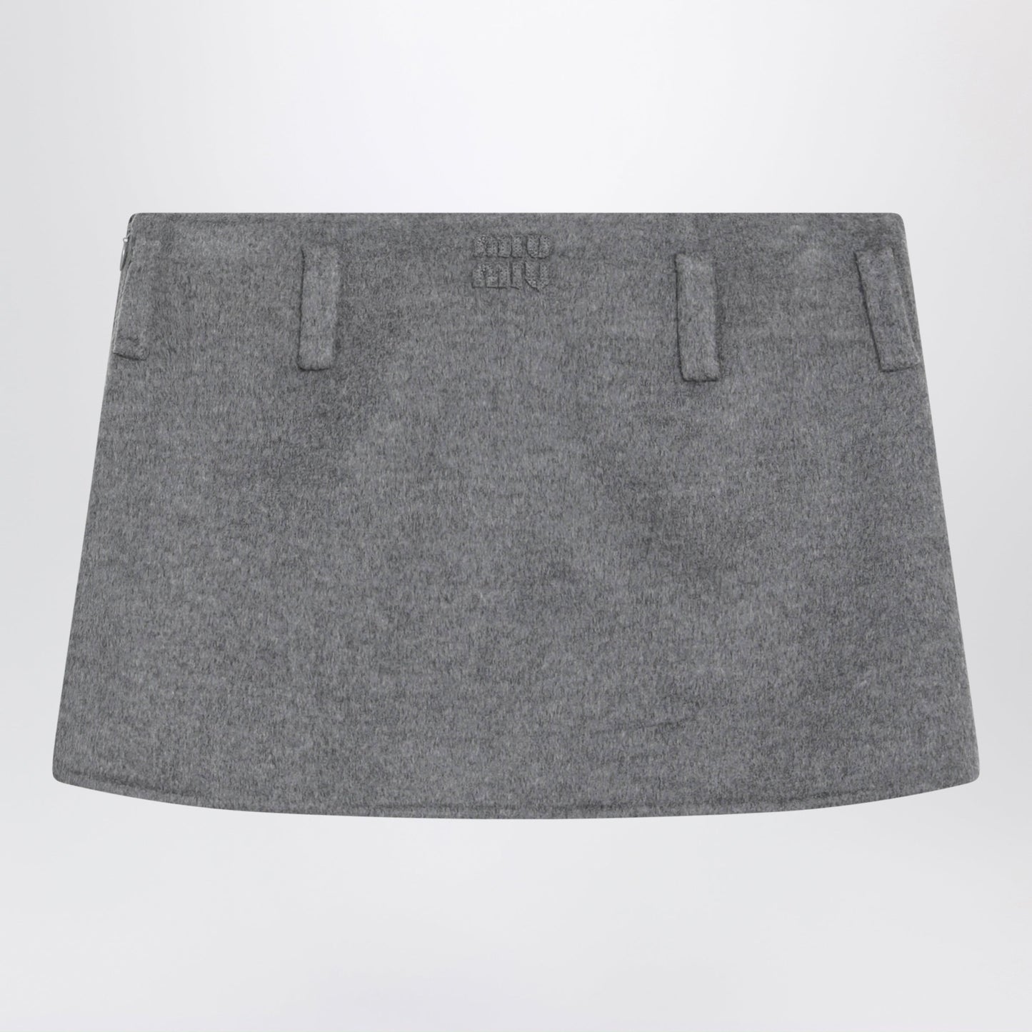 Miu Miu Gray Wool And Cashmere Miniskirt Women MIU MIU