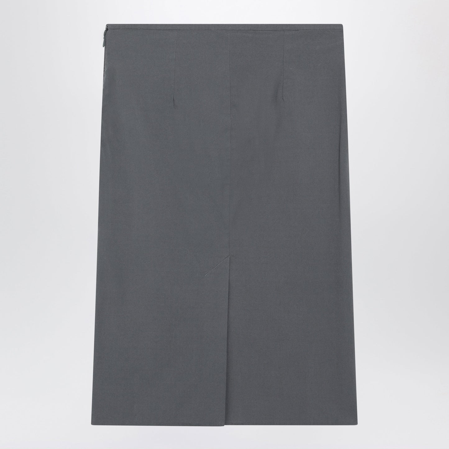 Miu Miu Grey Stretch Poplin Pencil Skirt Women MIU MIU